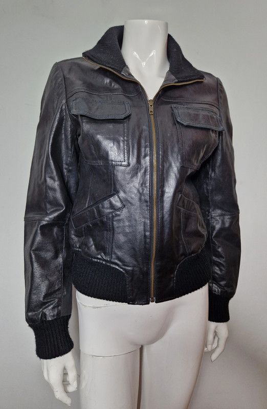 If Six Was Nine vintage black leather biker jacket Size XS / US 0-2 / IT 36-38 - 6 Thumbnail