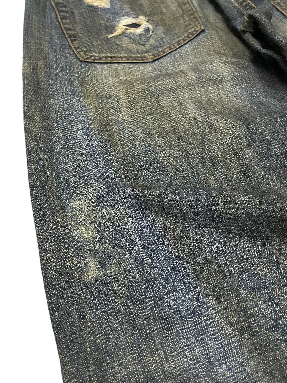 20471120 × 5351 POUR LES HOMMES × Hysteric Glamour Boro 🇯🇵 Brand Heavy Stitched Repaired Distressed Mud Jeans Size US 34 / EU 50 - 18 Thumbnail