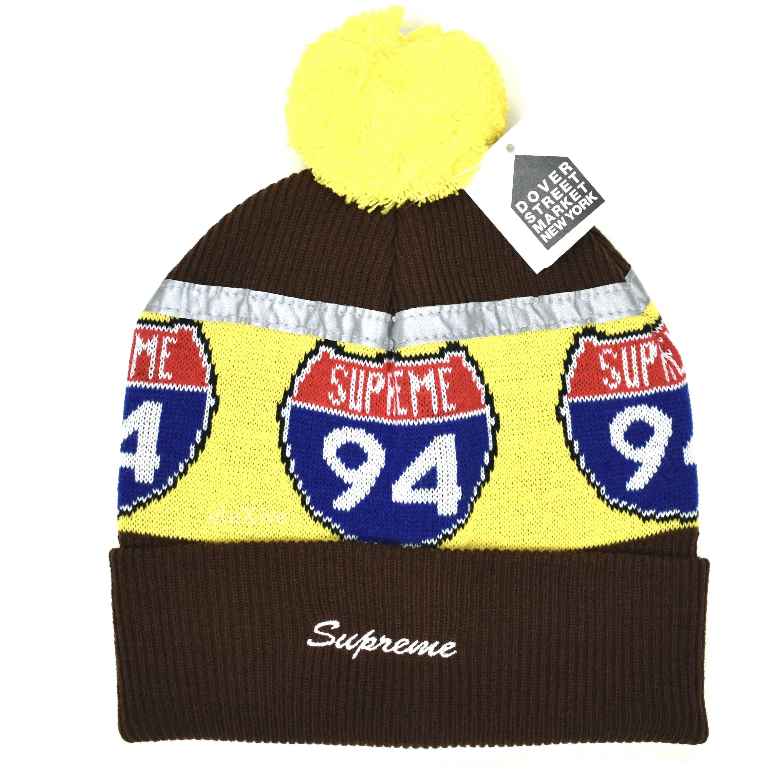 Supreme Supreme Interstate 94 Logo Beanie Brown Yellow DS Size ONE SIZE - 1 Preview