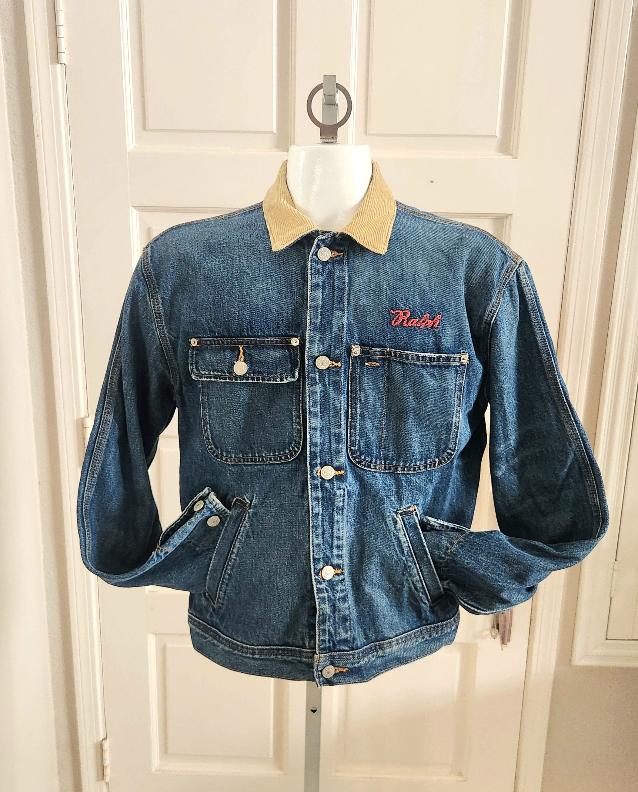 Polo Ralph Lauren Polo Ralph Lauren Tiger Patch Corduroy Collar Denim Jacket S Size US S / EU 44-46 / 1 - 2 Thumbnail