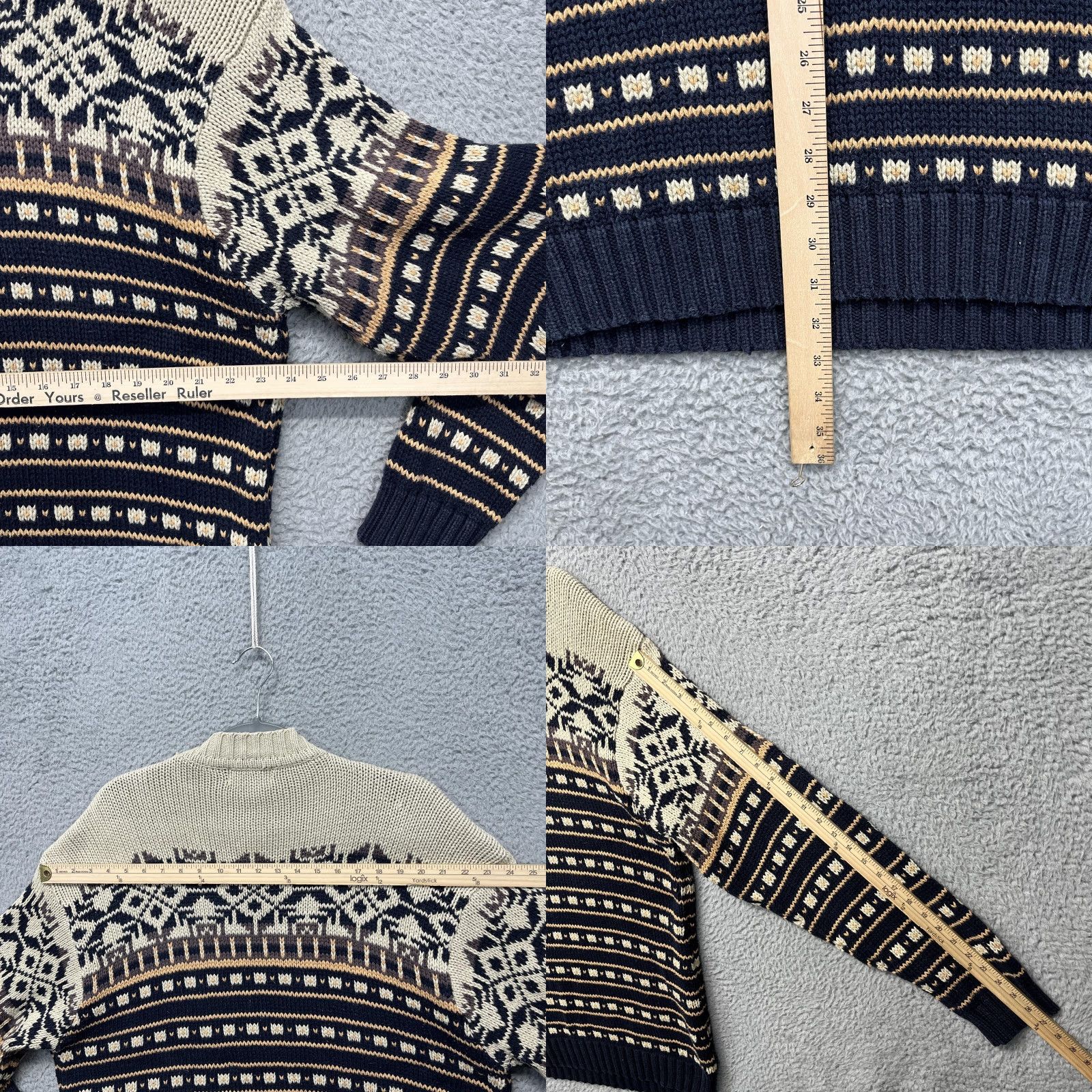 Eddie Bauer Eddie Bauer Sweater Mens XLT Blue Fair Isle Nordic Cotton Knit Crewneck Pullover Size US XL / EU 56 / 4 - 8 Thumbnail
