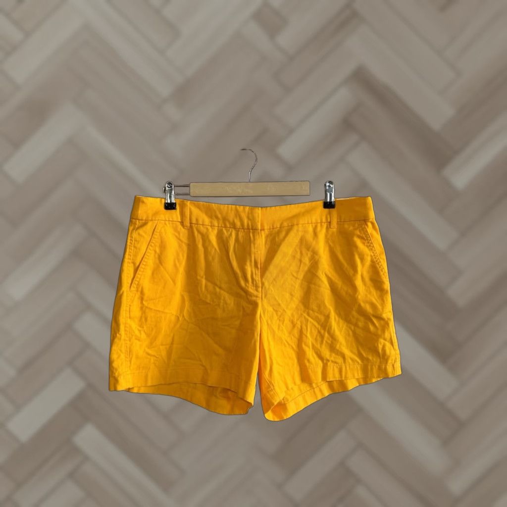 J.Crew J.CREW Shorts Womens 14 Orange Chino 100% Cotton Casual Twill Flat Front Classic Regular 32 in Waist Womens Chino Shorts 14 Orange Size 36" / US 14 / IT 50 - 1 Thumbnail