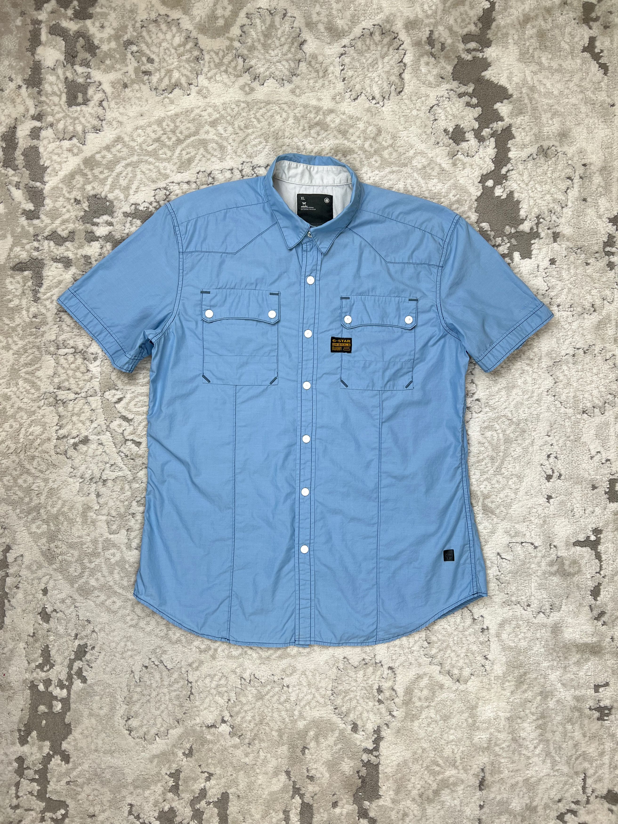 G-Star G-Star RAW Strike Shirt S/S Blue Workwear Style Size US M / EU 48-50 / 2 - 1 Thumbnail