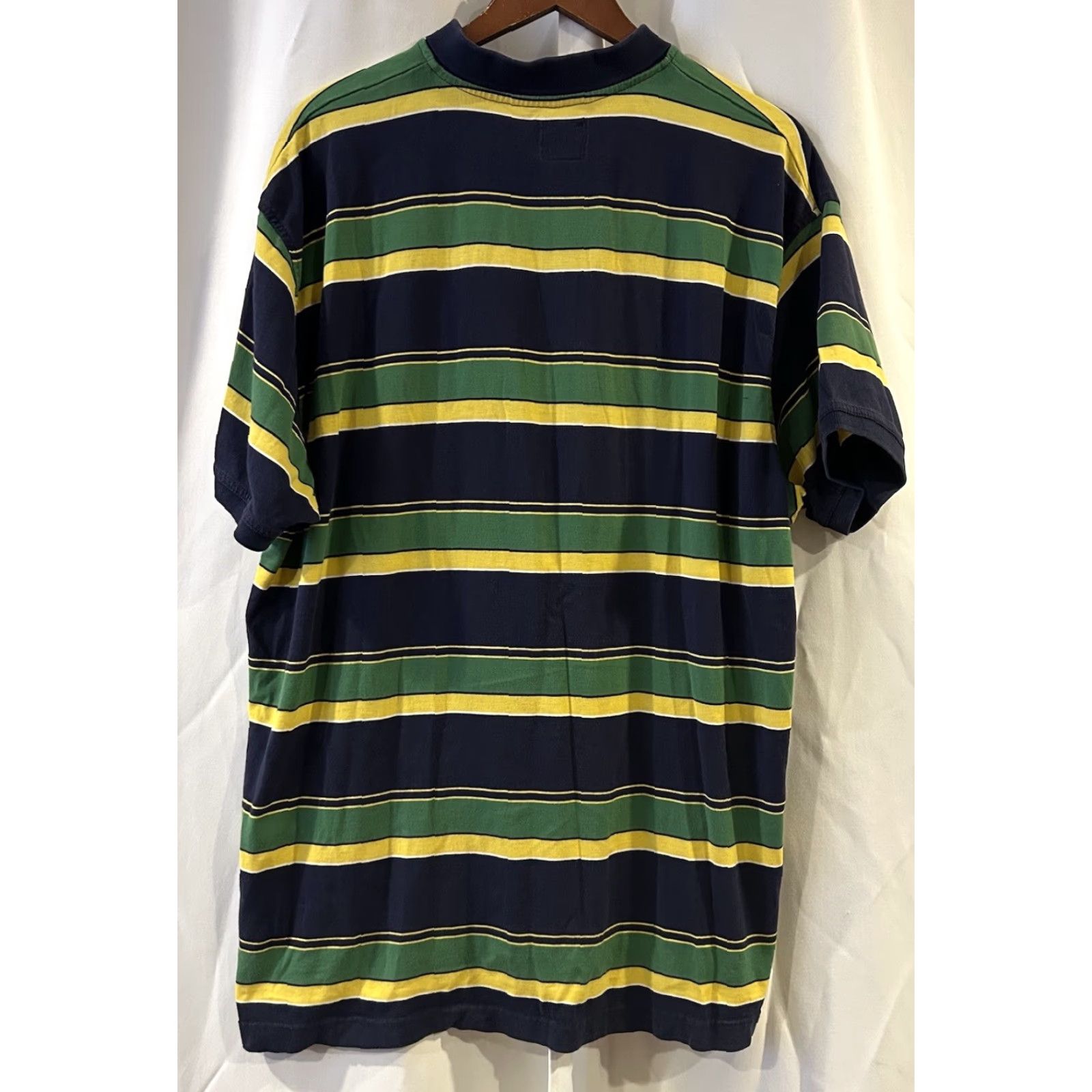 John Deere VINTAGE John Deere Polo Shirt Mens 2XL Short Sleeve Green Blue Yellow Stripe Cotton Casual Travel Tractor Mens Size US XXL / EU 58 / 5 - 3 Thumbnail