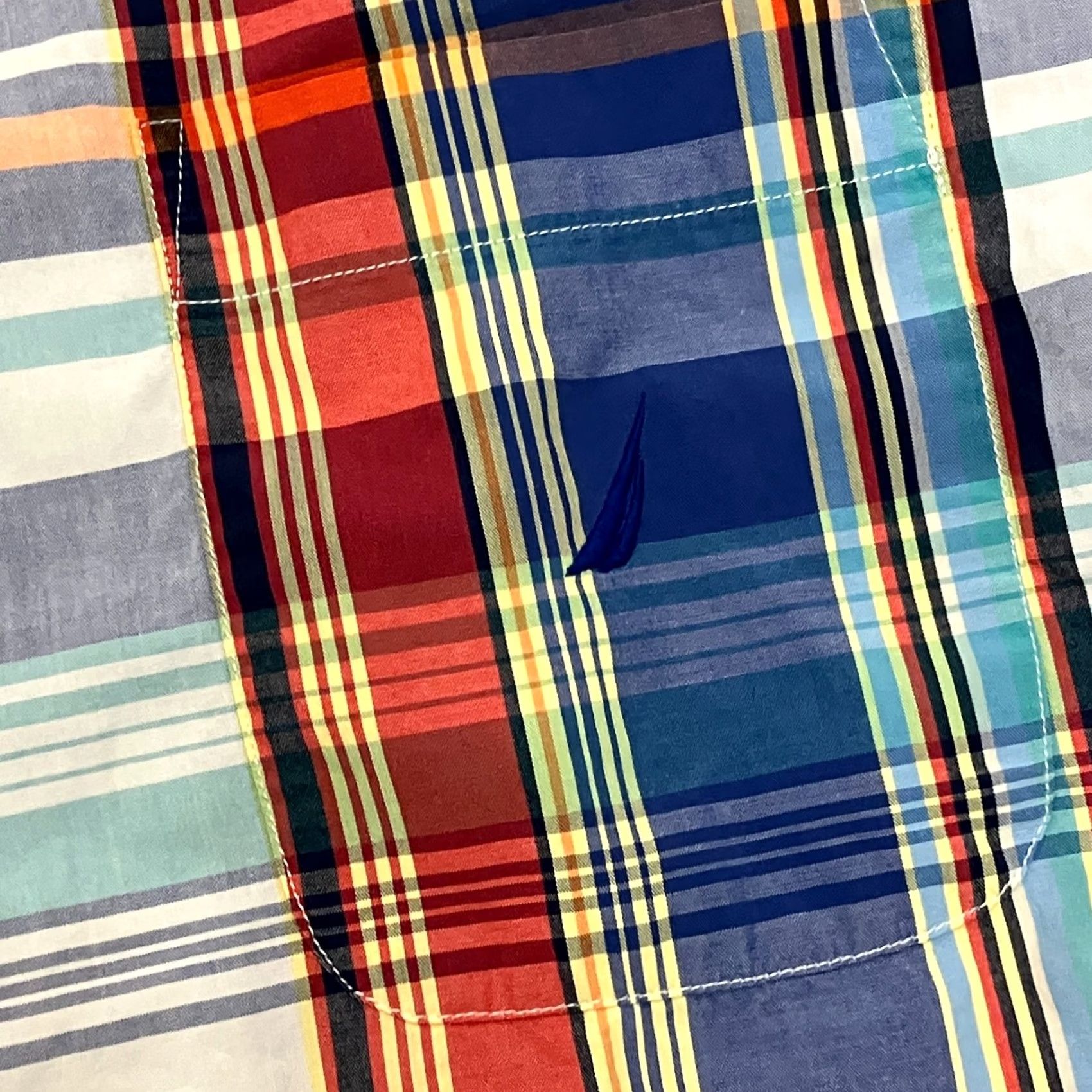 Nautica Nautica Shirt Mens Large Check Multicolour Button Down Short Sleeve Cotton Size US L / EU 52-54 / 3 - 2 Thumbnail