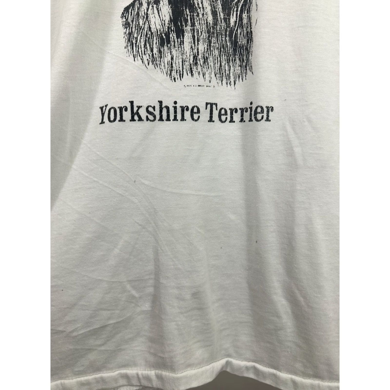Vintage VTG 80s Happiness Is A Yorkshire Terrier Dog Canine Paper Thin Burnout T-Shirt M Shirt Mens White Size US M / EU 48-50 / 2 - 6 Thumbnail