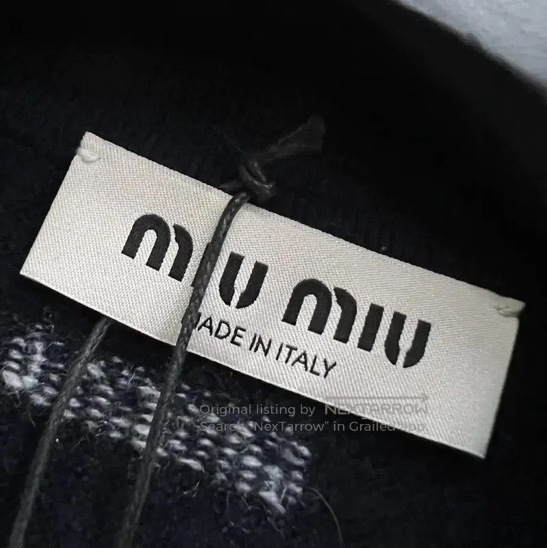 Miu Miu Miu Miu Summer Navy Cashmere Short Sleeve Tee . Size M / US 6-8 / IT 42-44 - 2 Thumbnail