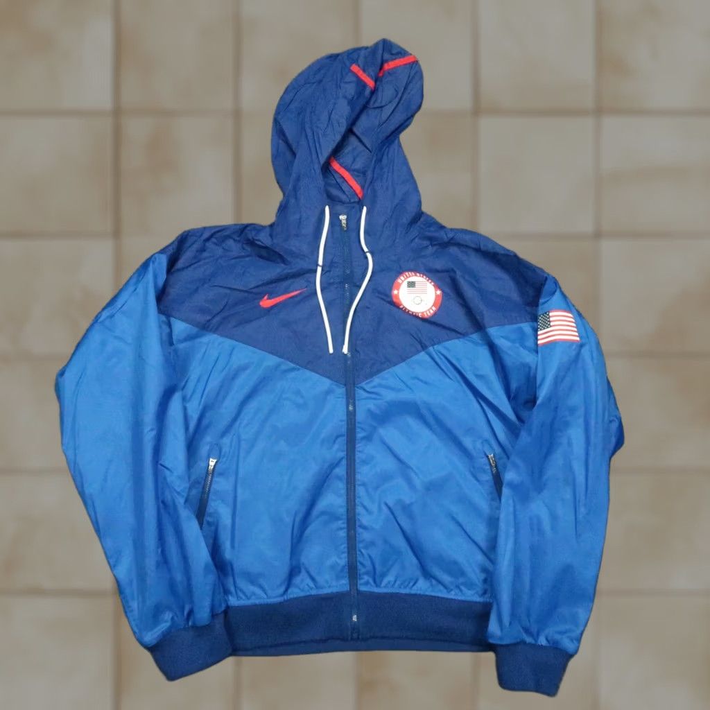 Nike Nike Windrunner Jacket Women M Blue Windbreaker Zip Hooded Sportwear Athletic Casual activewear Spring Winter Fall 90s? Size M / US 6-8 / IT 42-44 - 1 Thumbnail