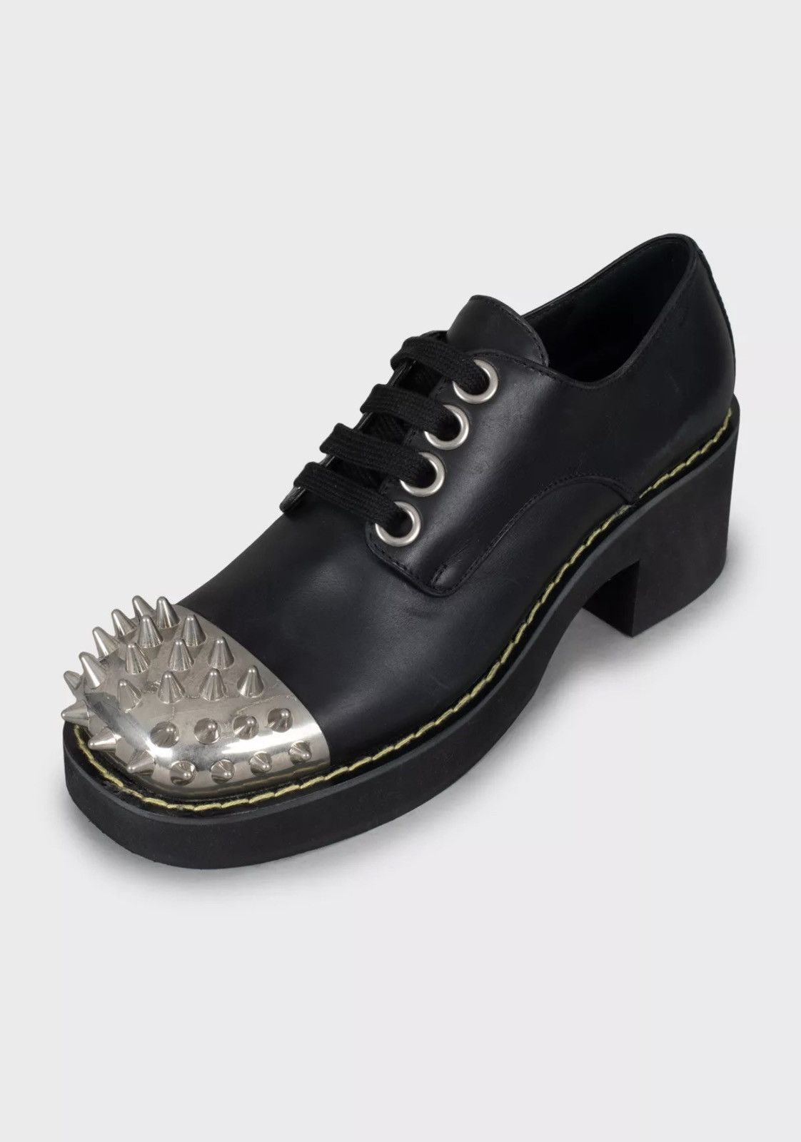 Miu Miu MIU MIU FW2020 Spikes Studded Steel Toe Derby Shoes boots Size US 10 / IT 40 - 1 Thumbnail