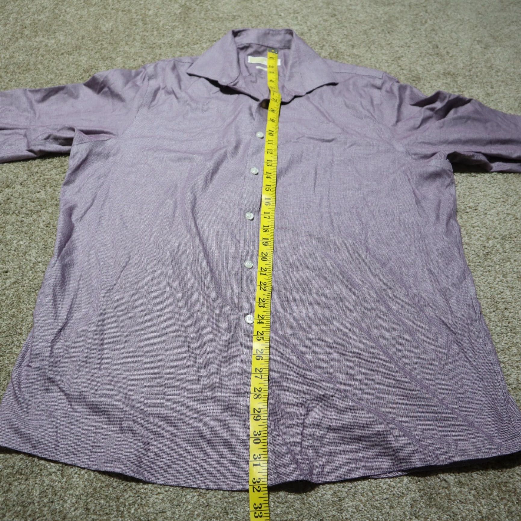 Michael Kors Michael Kors Purple Button-Down Dress Shirt Long Sleeve Men Size 17 34/35 Size 46R - 6 Thumbnail