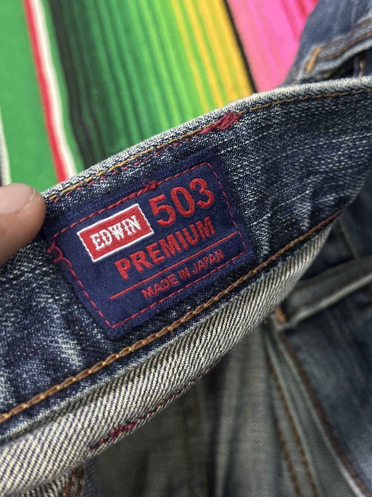 Kapital Distress Vintage Edwin 503 bluewashed. Size US 32 / EU 48 - 11 Thumbnail