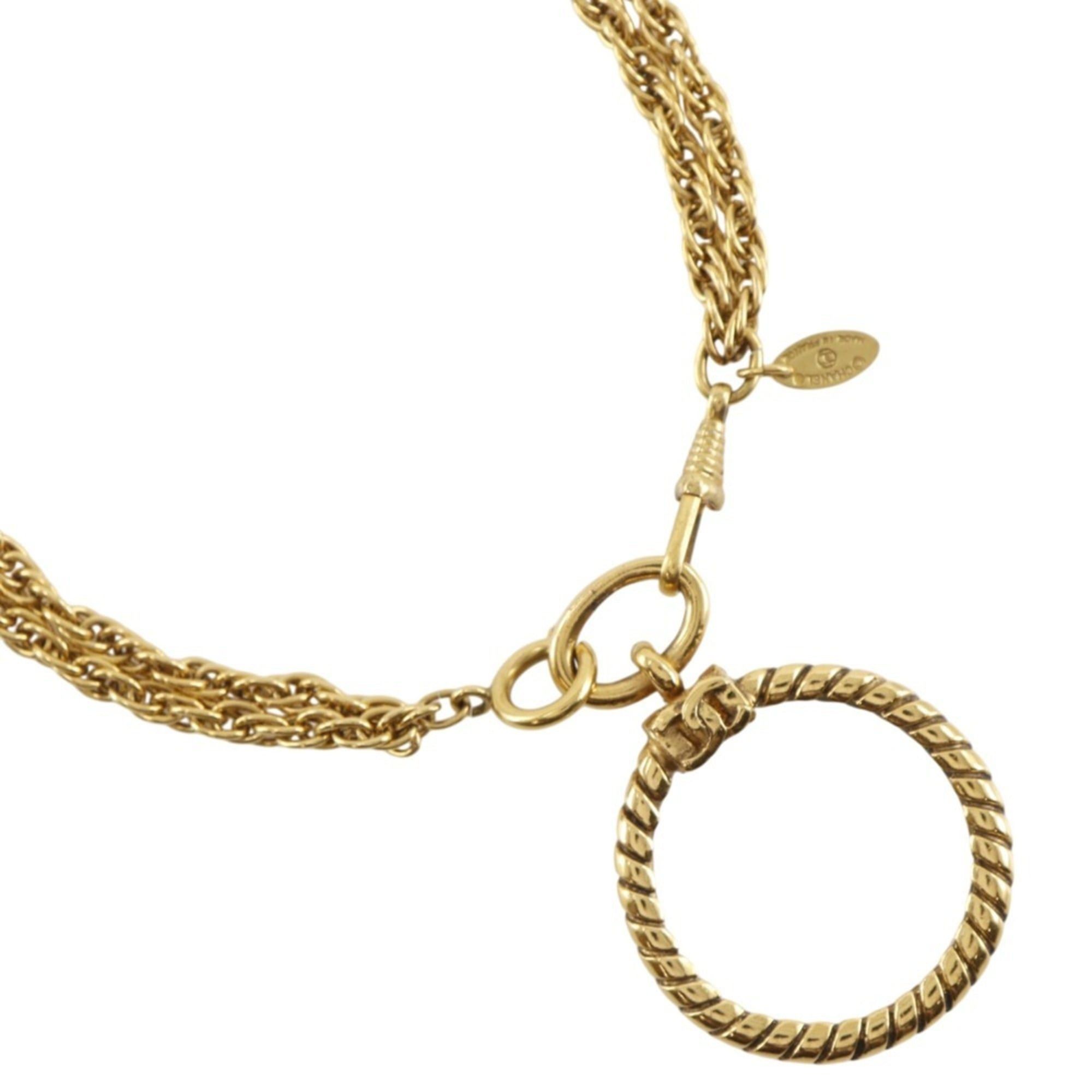 Chanel Chanel Loupe Pendant Necklace, Double Strand, Vintage, Gold Plated, Approx. 106.1g, Women's Size ONE SIZE - 1 Thumbnail