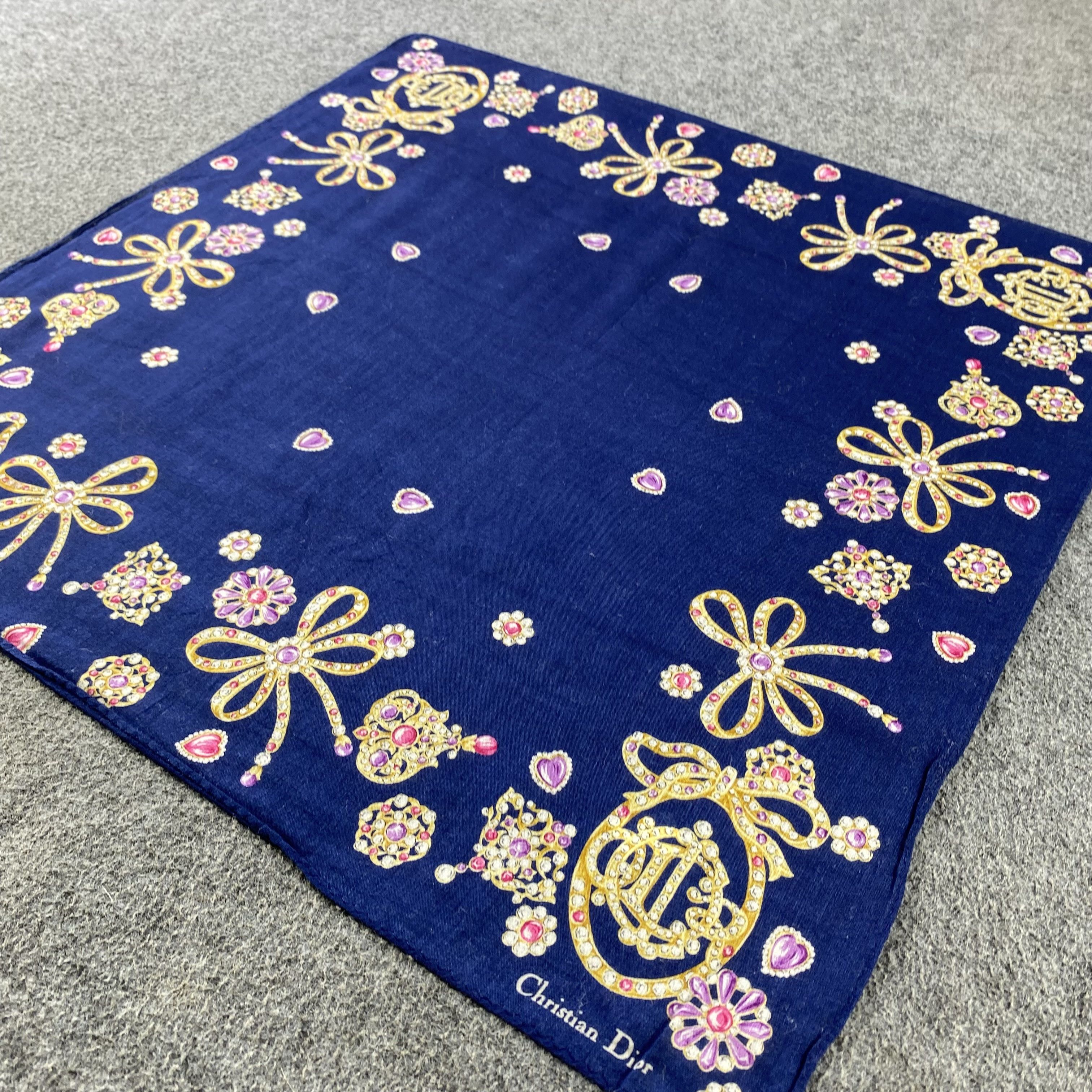 Vintage Christian Dior Handkerchief/Neckerchief/Bandana HC611 Size ONE SIZE - 2 Thumbnail