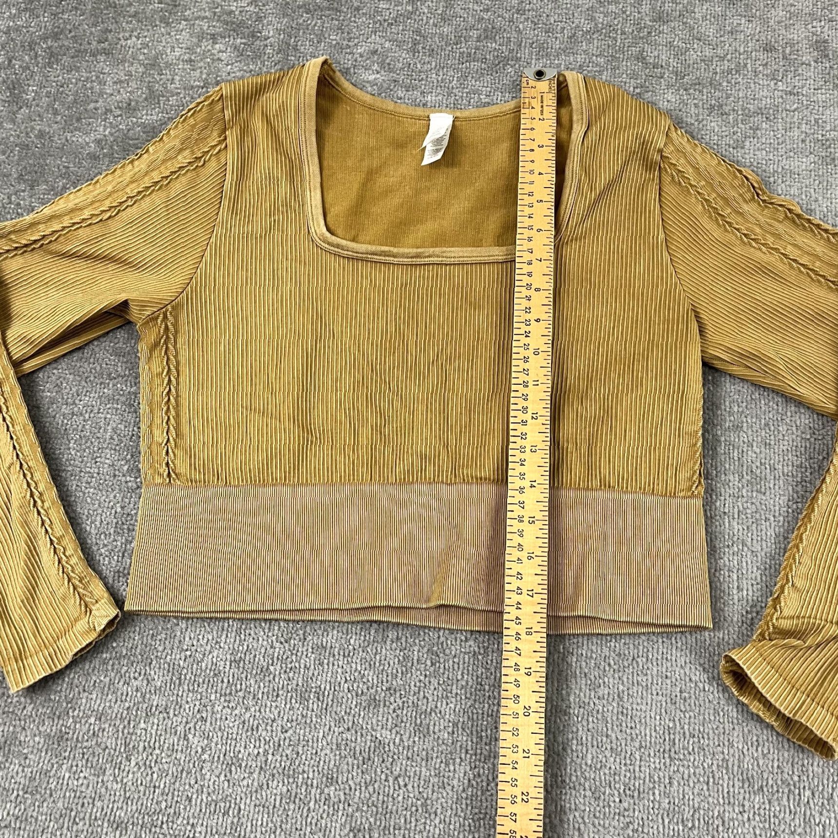Vintage VINTAGE OFFLINE by AERIE Shirt Womens 2XL Cropped Ribbed Scoop Neck Top Slim Fit Brown Nylon Spandex Casual"} Size XXL / US 16-18 / IT 52-54 - 5 Thumbnail