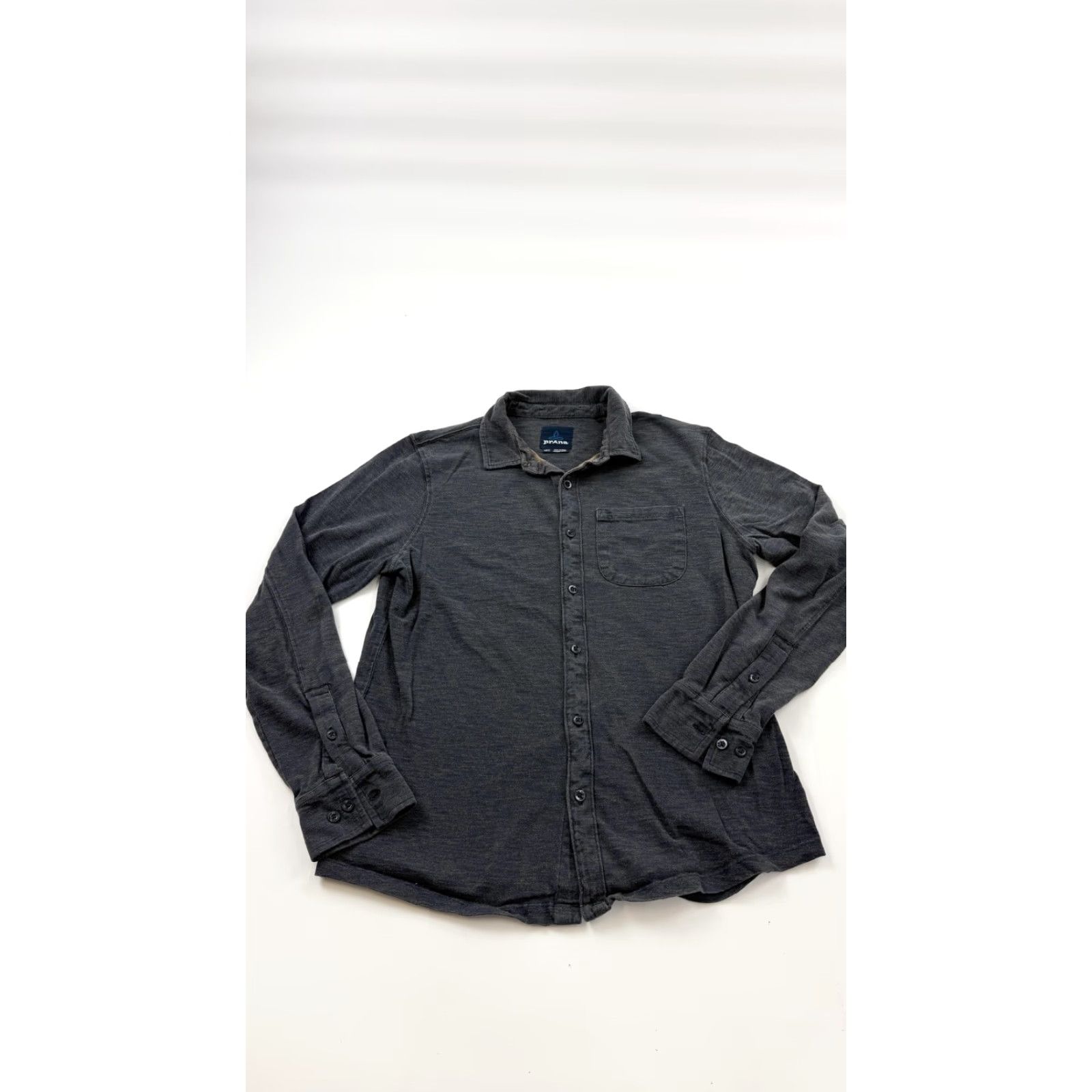 Prana prAna Shirt Mens M Gray Button-Up Casual Organic Cotton Recycled Polyester Blend Size US M / EU 48-50 / 2 - 2 Thumbnail