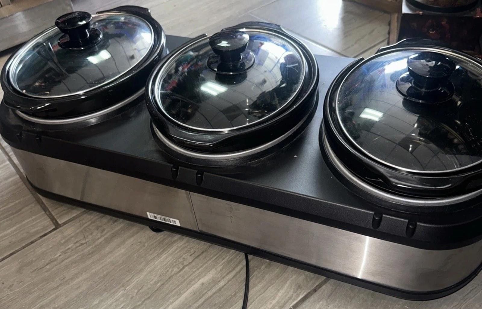 Other Frigidaire 2.5 Quart Three Pot Slow Cooker Stainless Steel Size ONE SIZE - 7 Thumbnail
