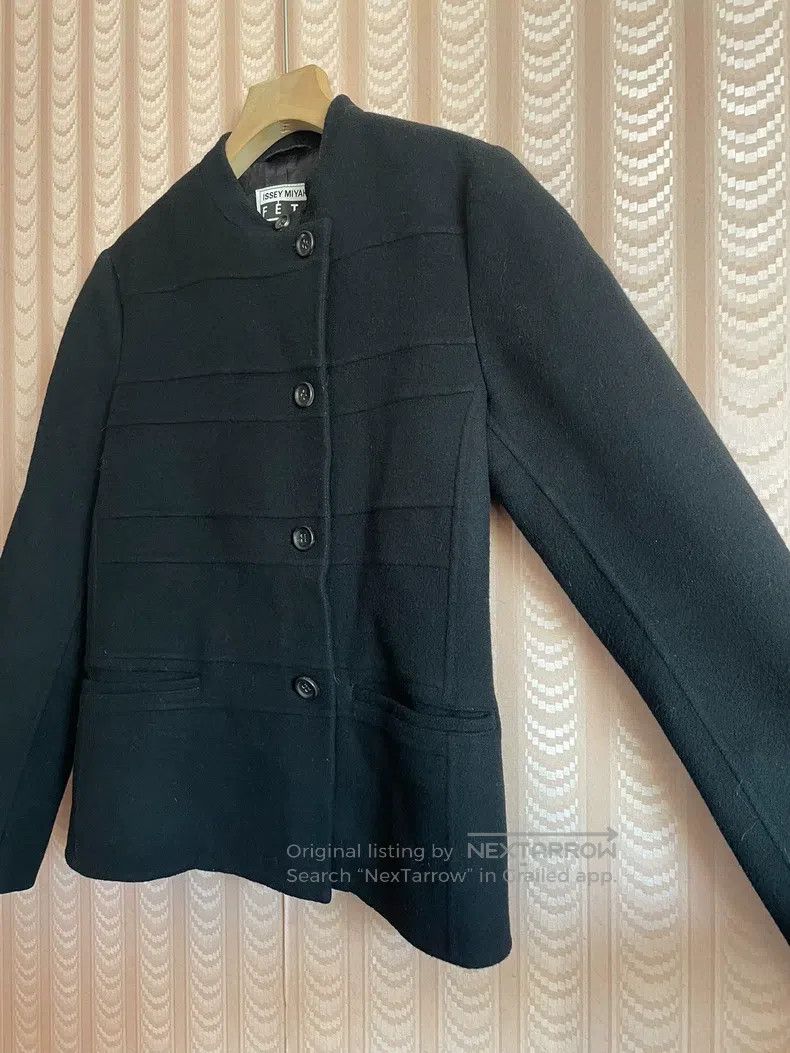 Issey Miyake Issey Miyake Black Wool Coat Jacket Size S / US 4 / IT 40 - 4 Thumbnail
