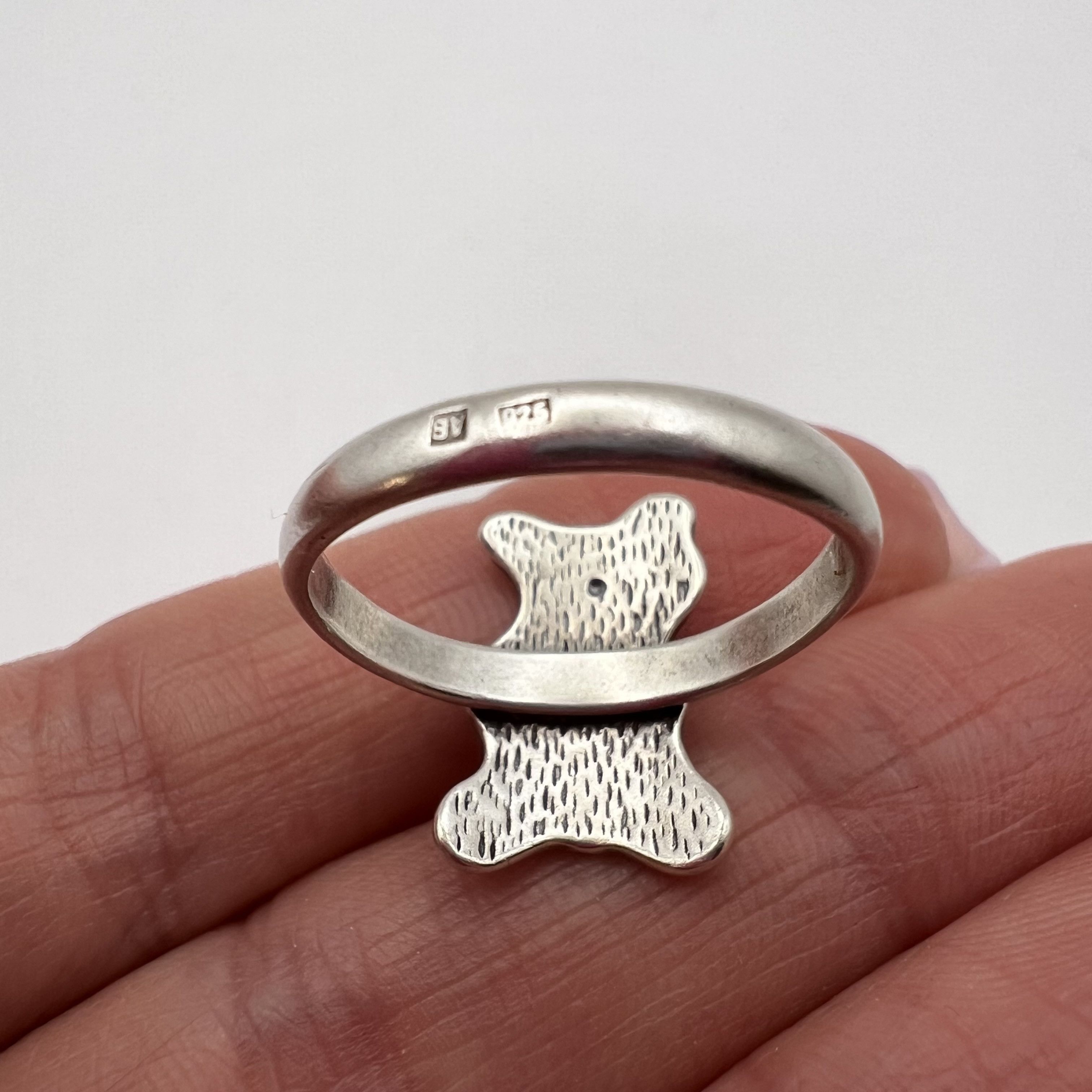 Vintage Vintage Used USSR Ring Sterling Silver 925 Jewelry Size 9 US Size ONE SIZE - 2 Thumbnail