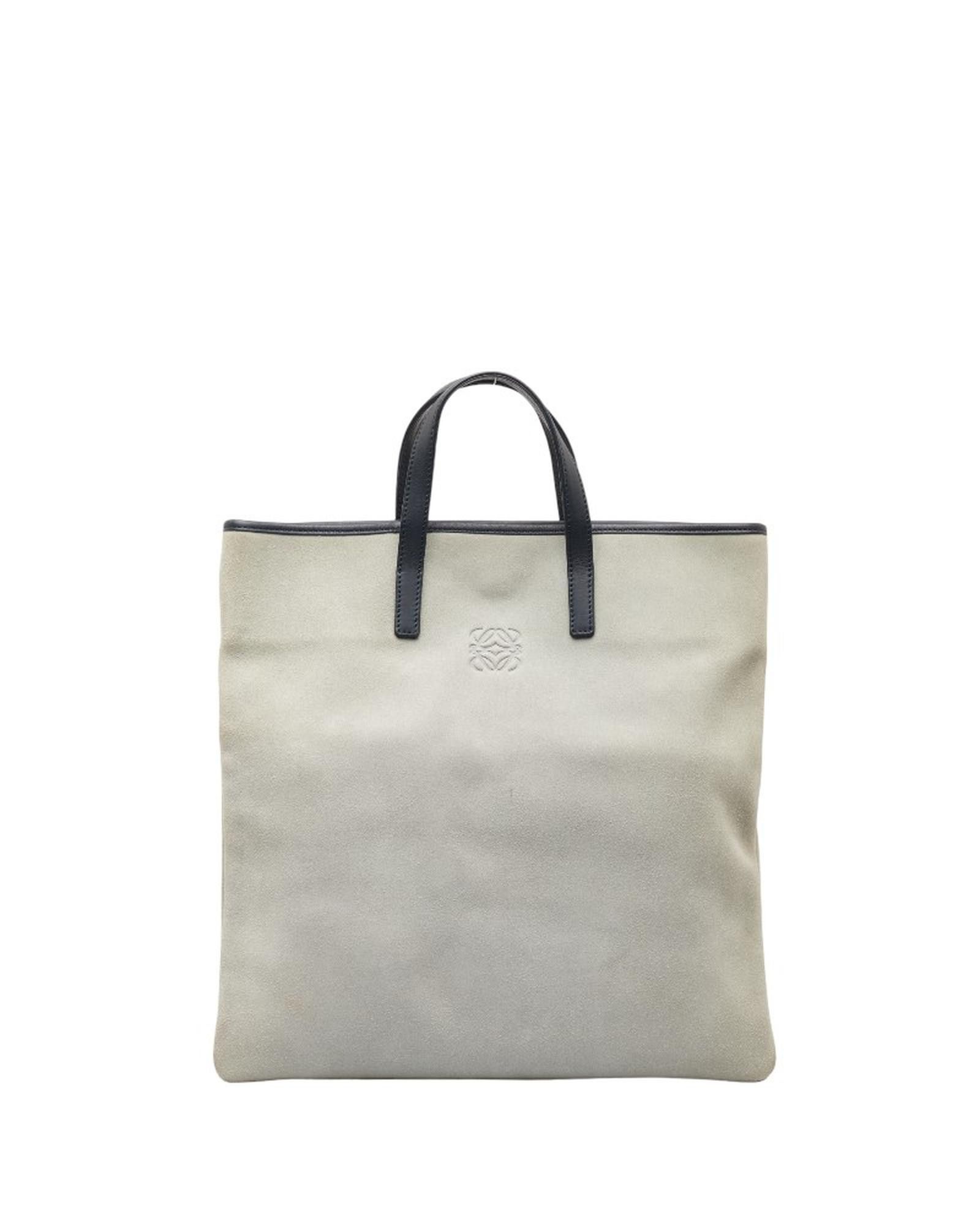 image of Loewe White Suede Anagram Handle Bag In B Condition - 32-32.5-1-8, Women's
