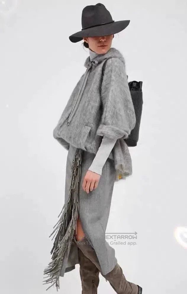 Brunello Cucinelli Brunello Cucinelli Fringe Wool Long Skirt. Size US 40 / EU 56 - 7 Thumbnail