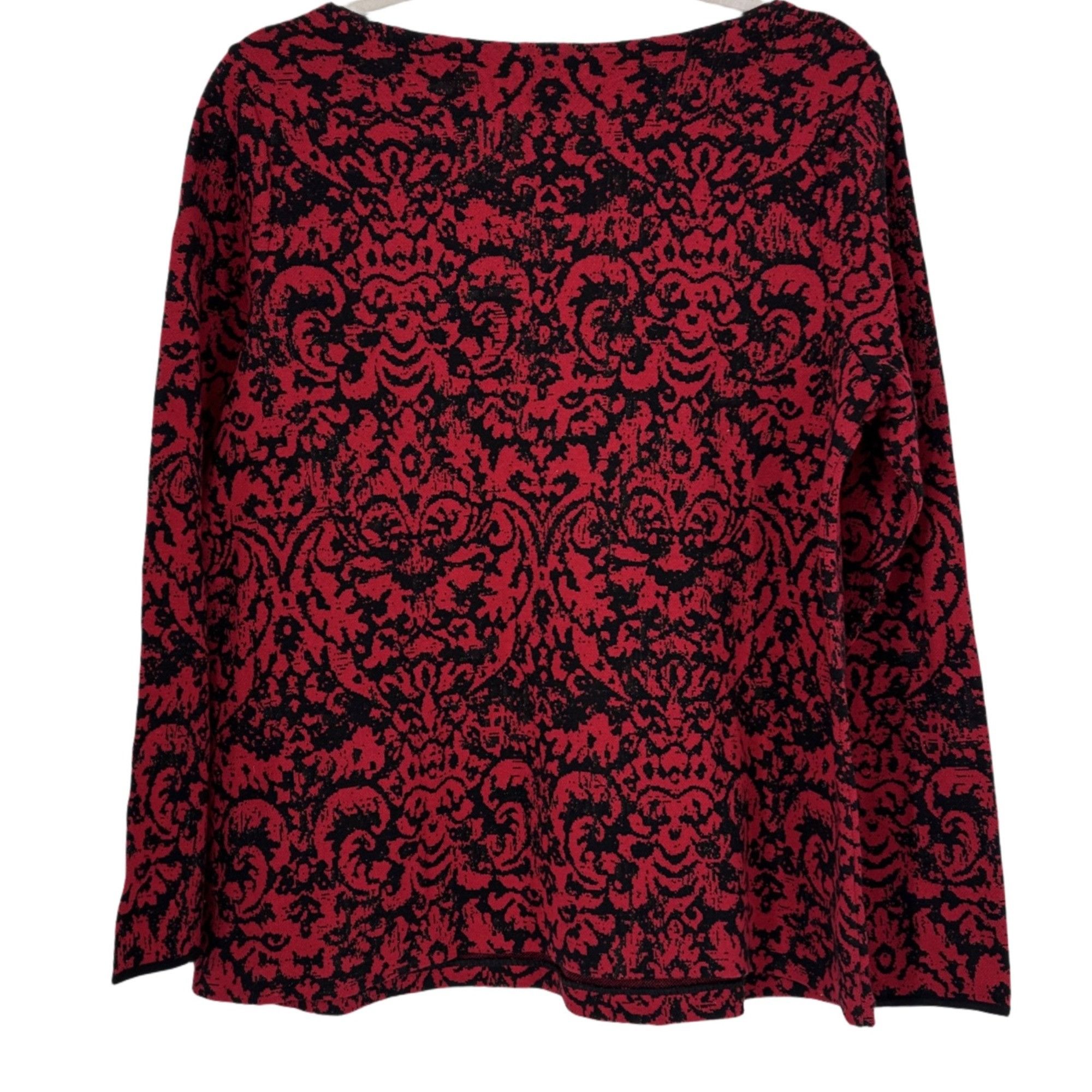 J. Jill J. Jill Ornamental Damask Knit Pullover - Women's MP Size M / US 6-8 / IT 42-44 - 5 Thumbnail