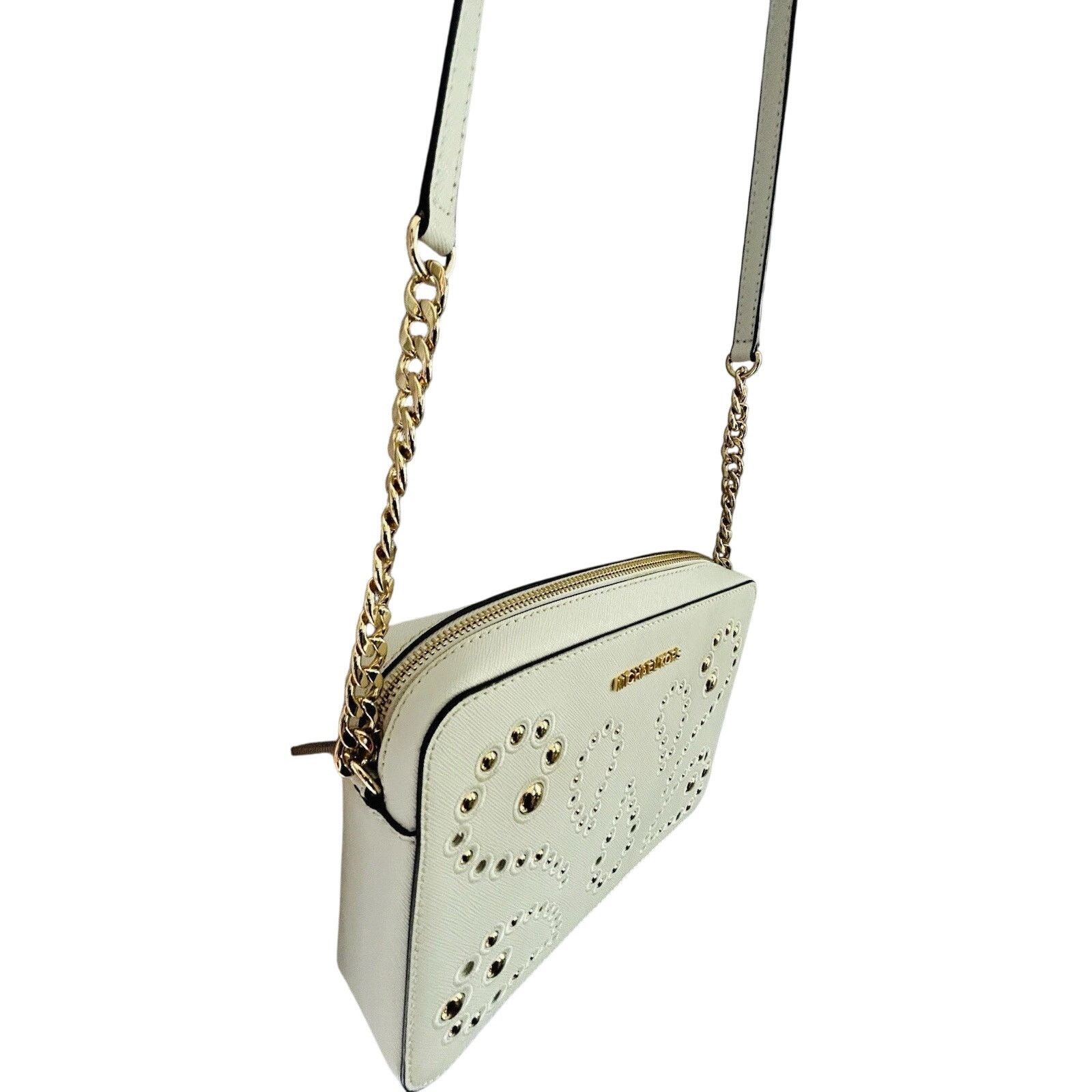 Michael Kors Michael Kors Ginny Leather Crossbody White Embellished Size ONE SIZE - 7 Thumbnail