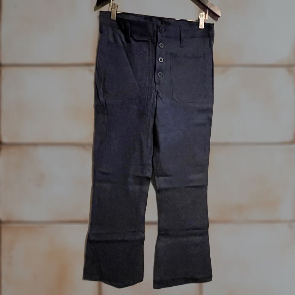 Vintage Vtg United Garment Workers of America Work Utility Flared Pants Button Fly Pants Blue 34 Mens Size US 34 / EU 50 - 1 Thumbnail