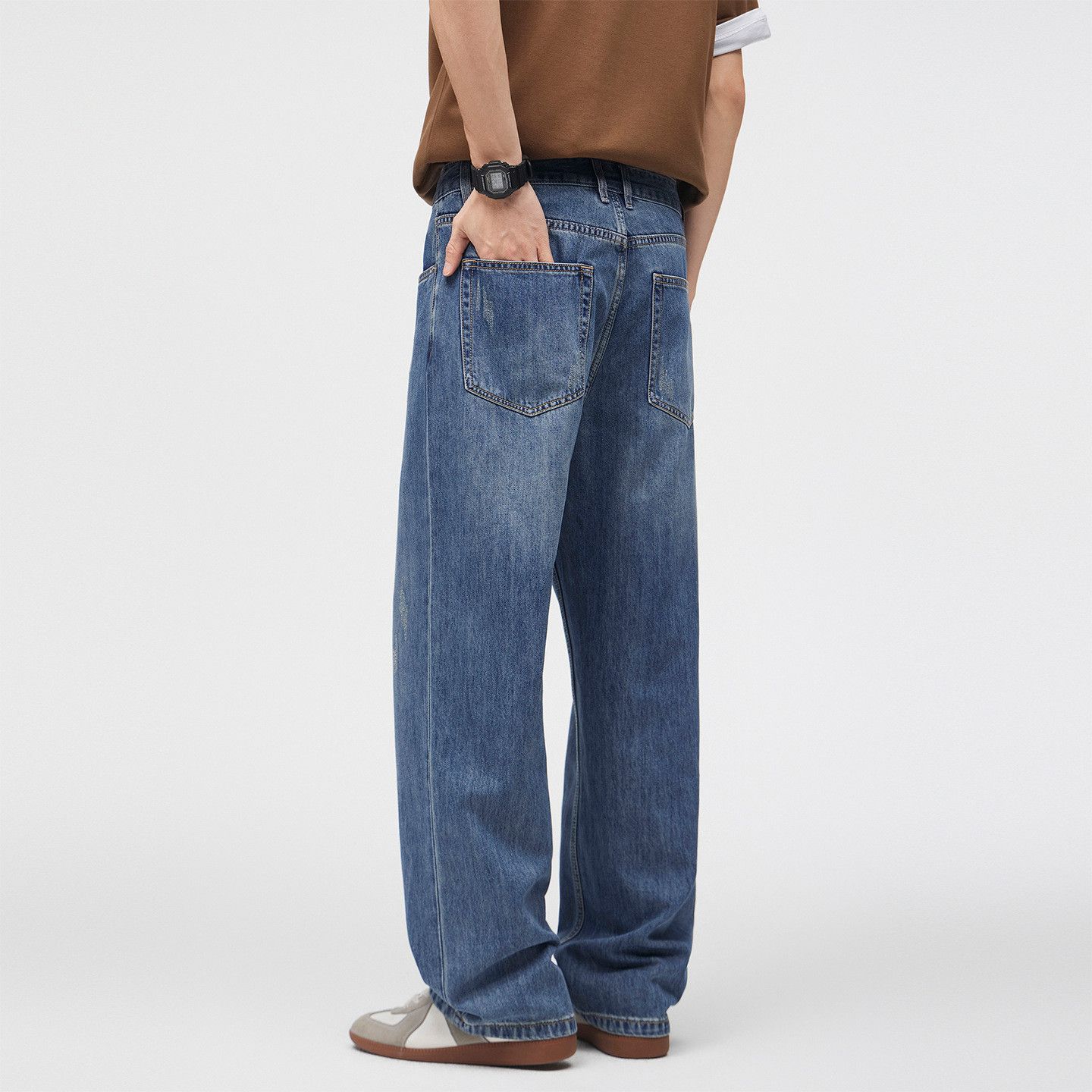 Jean Men's American-style washed loose straight leg jeans Size US 32 / EU 48 - 5 Thumbnail