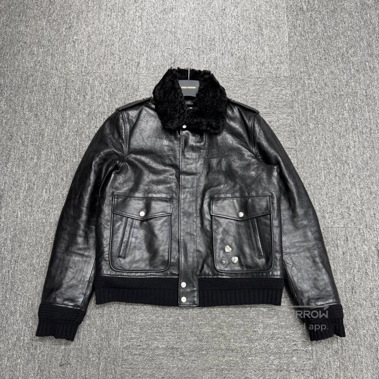 Saint Laurent Paris Black Leather Jacket with Fur Collar. Size US M / EU 48-50 / 2 - 1 Thumbnail