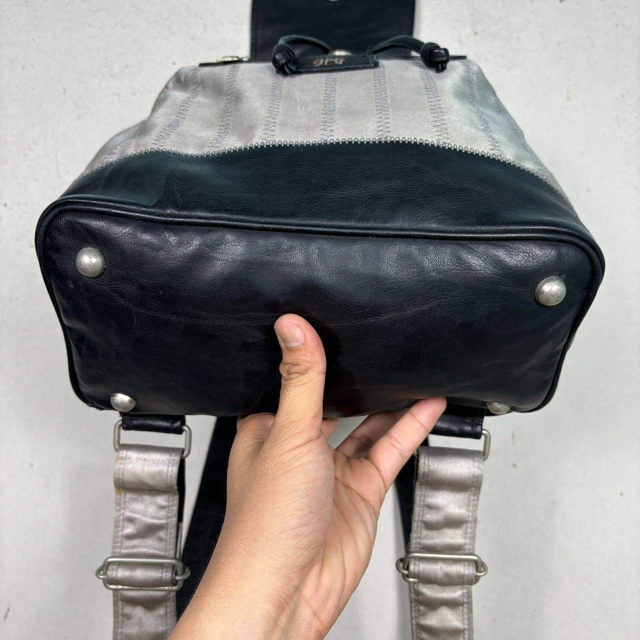 Jean Paul Gaultier Vintage Jean Paul Gaultier JPG Logo Nylon Leather Backpack Size ONE SIZE - 6 Thumbnail