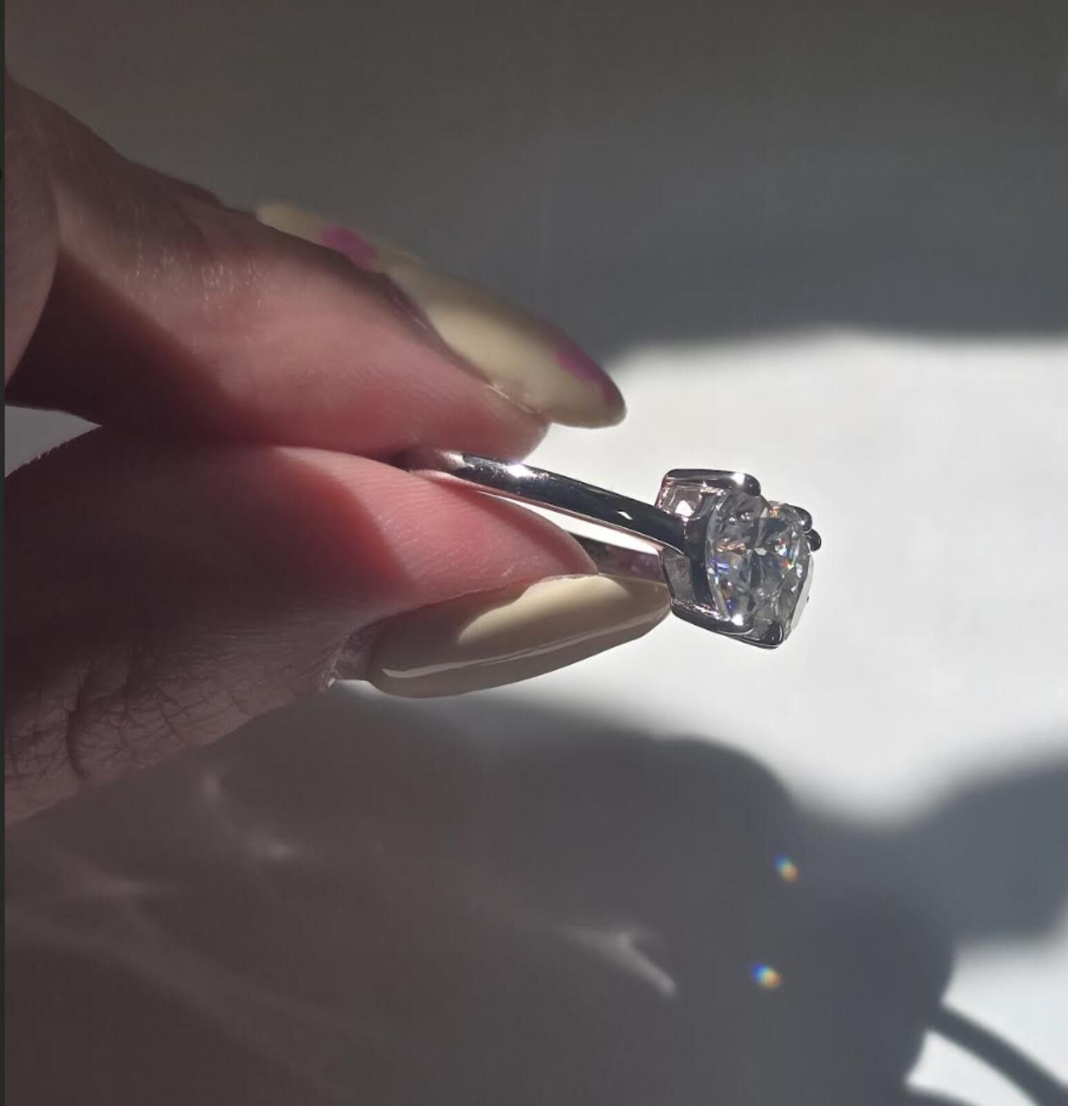 Other 2.4ct TCW moissanite toi-et-moi ring platinum overlay Size ONE SIZE - 8 Thumbnail