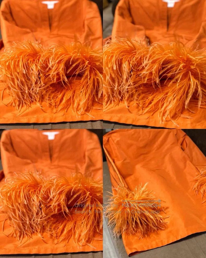 Valentino Valentino Hermès orange feather ostrich dress Size M / US 6-8 / IT 42-44 - 6 Thumbnail