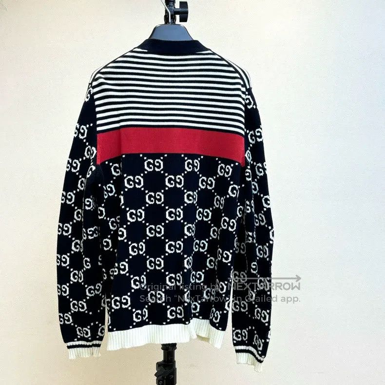 Gucci Gucci SizeOS FW21 Logo stitching V-neck single-breasted kni Size US M / EU 48-50 / 2 - 3 Thumbnail