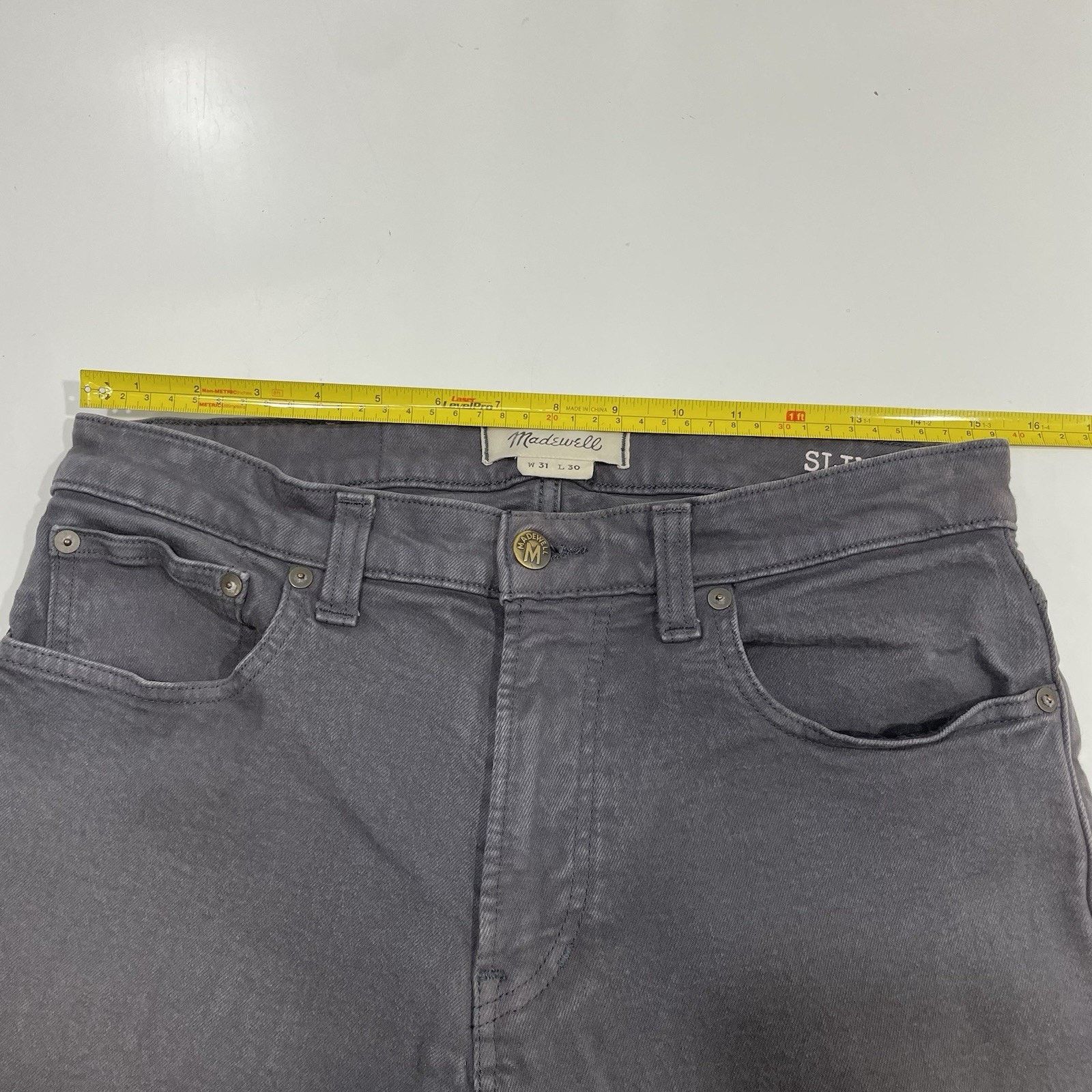 Madewell Madewell Jeans Men’s 31x30 Slim Fit Straight Leg Gray Denim Size US 31 - 5 Thumbnail