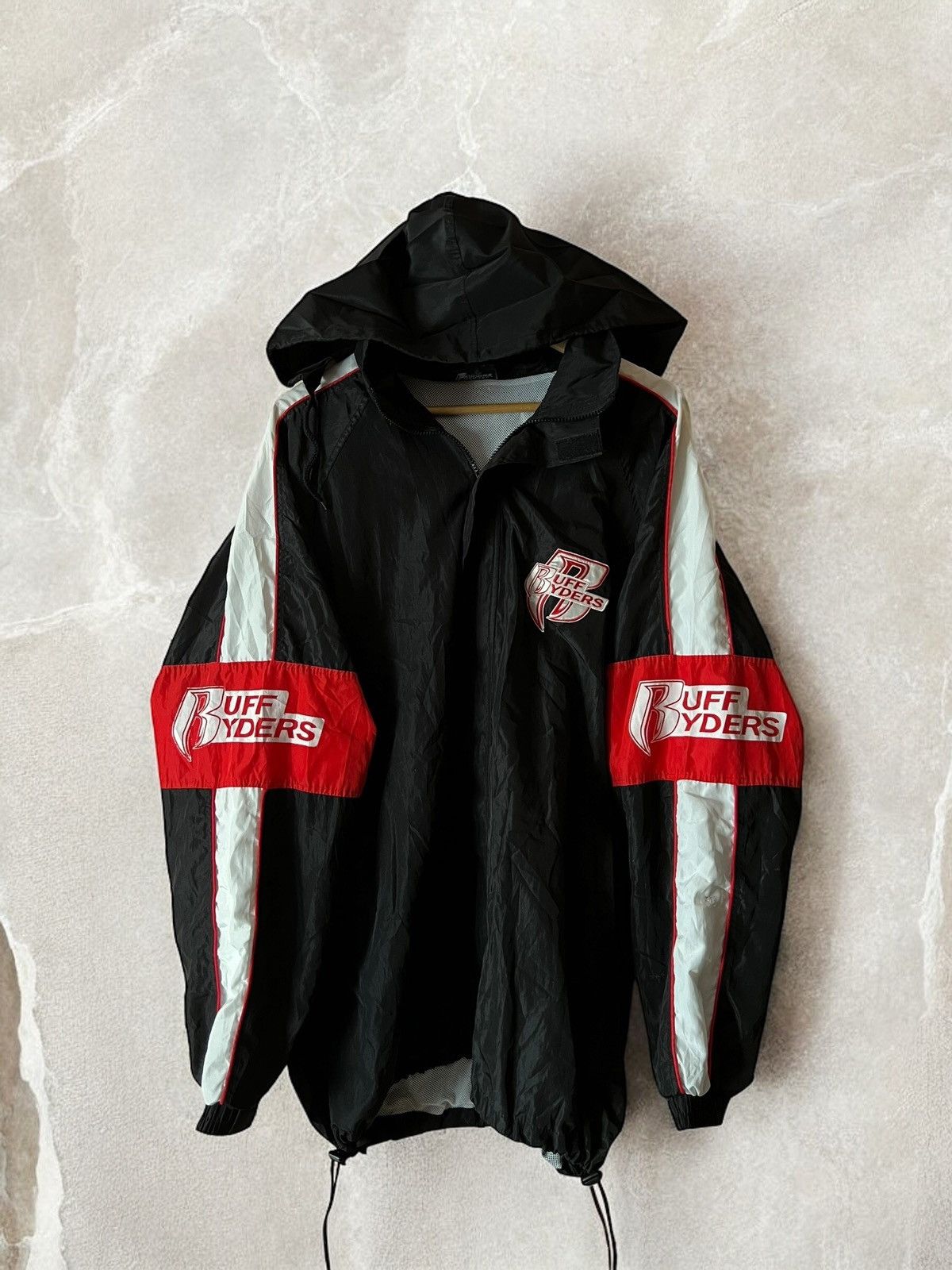 Rap Tees × Ruff Ryders × Vintage RUFF RYDERS VINTAGE Hooded JACKET RAP windbreaker waterproof Size US XL / EU 56 / 4 - 2 Thumbnail