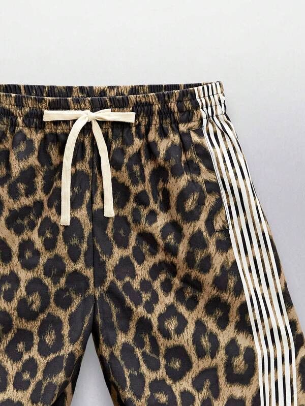 Japanese Brand Leopard Print Track Pants with Stripes Size US 34 / EU 50 - 4 Thumbnail