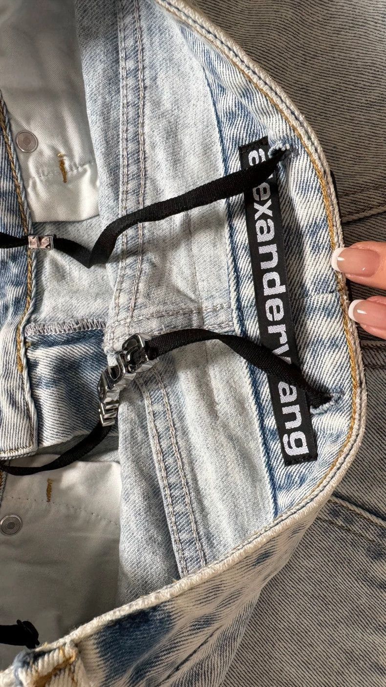 Alexander Wang Alexanderwang Crystal Logo Denim Shorts- Size 24" / US 00 / IT 34 - 5 Thumbnail