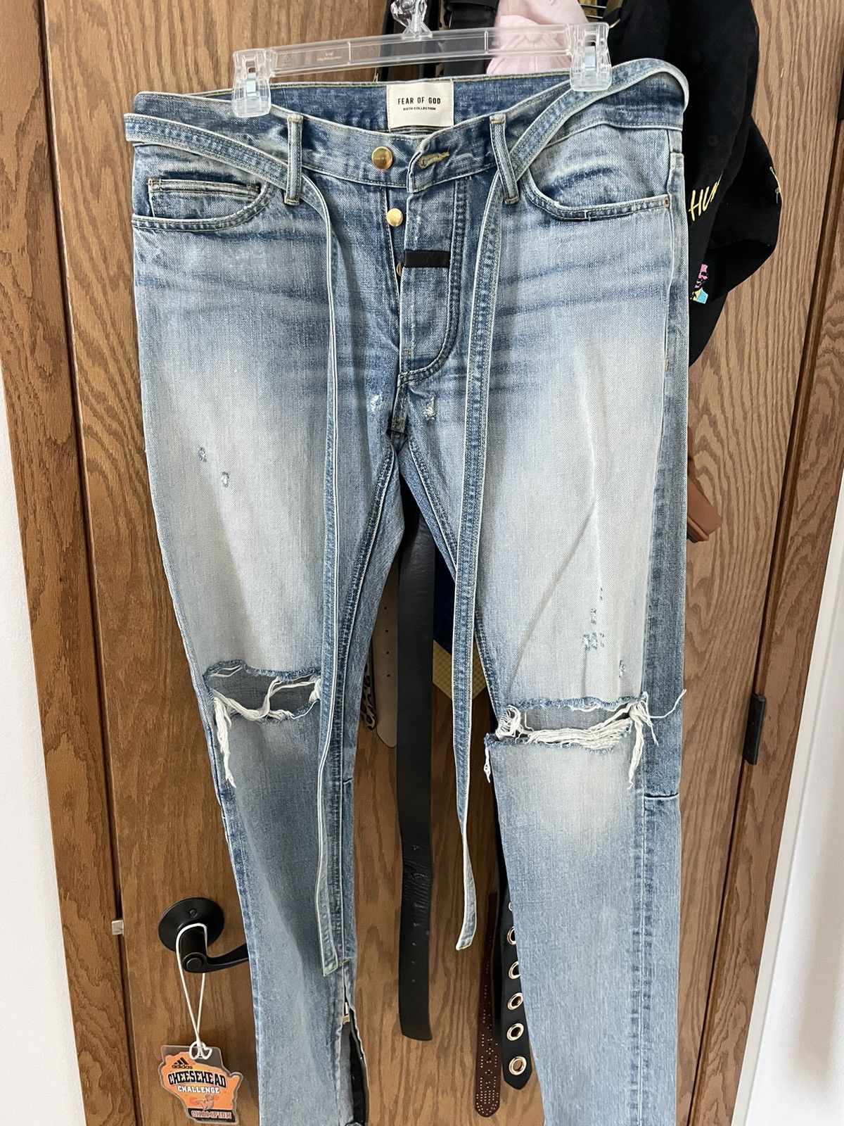 image of Fear Of God Blue Ripped Denim, Men's (Size 31)