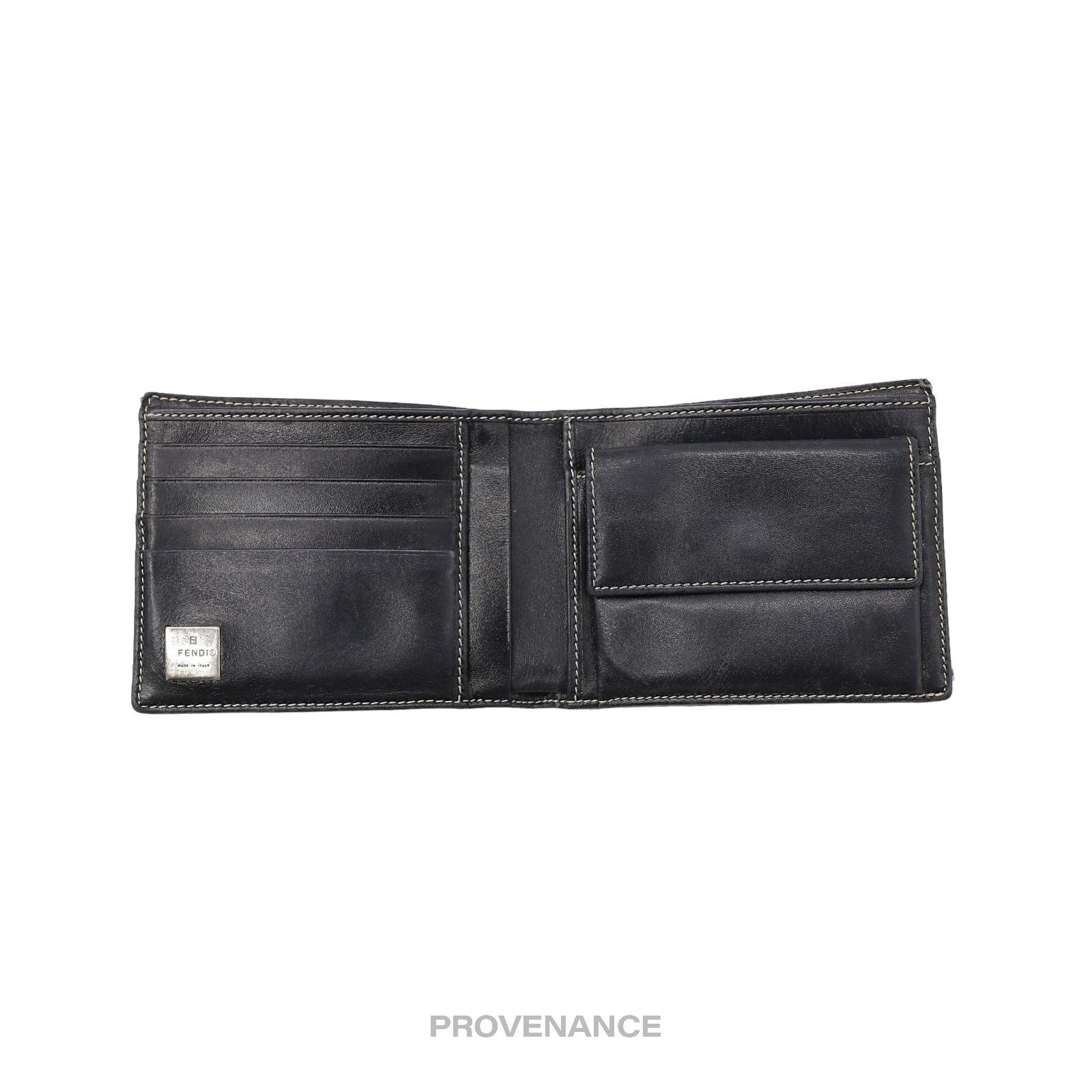 Fendi 🔴 Fendi Bifold Wallet - Micro FF Zucca Canvas Navy Size ONE SIZE - 6 Thumbnail