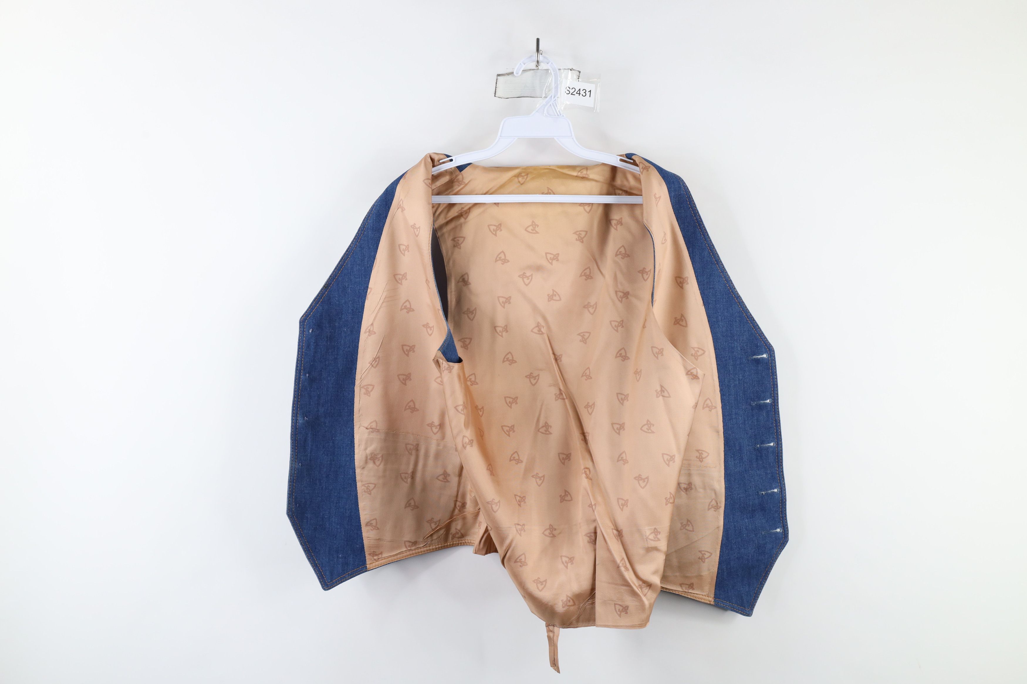 Vintage Vintage 70s Streetwear Back Denim Jean Vest Jacket Blue USA Size US M / EU 48-50 / 2 - 9 Thumbnail