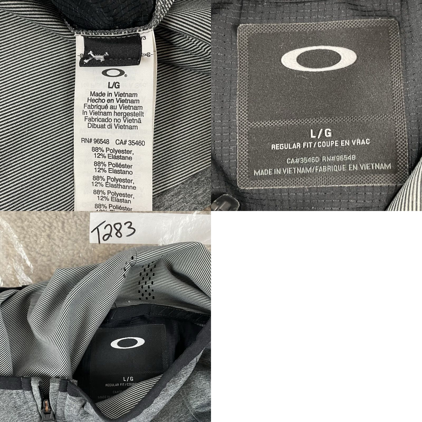 Oakley Oakley Jacket Mens Large Gray Softshell Full Zip Wind-Resistant Pockets Reflective Breathable Outdoor Short/Long? Size US L / EU 52-54 / 3 - 9 Thumbnail