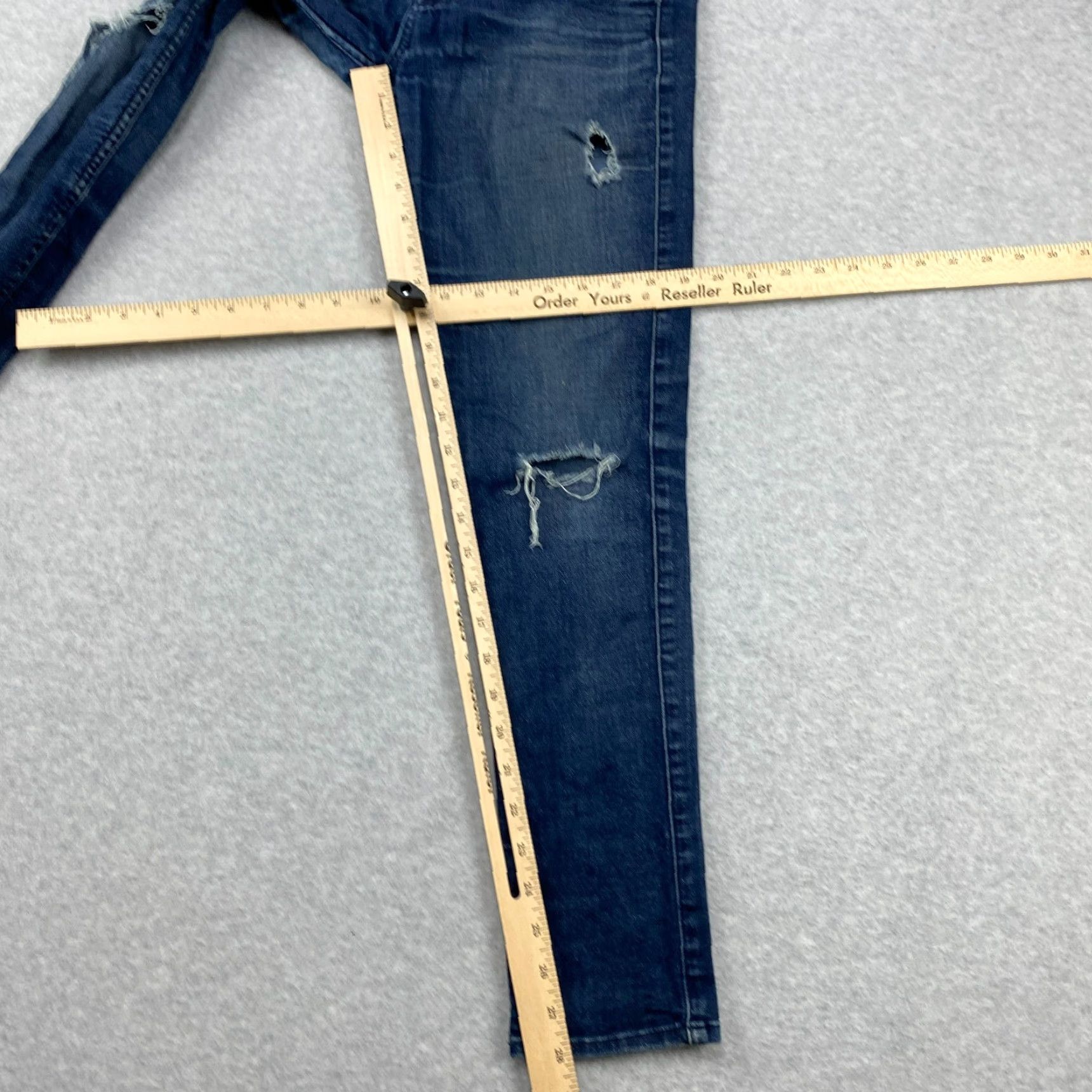7 For All Mankind VINTAGE? (No) 7 For All Mankind Josefina Jeans Women 26 Blue Skinny Jeans 5-Pocket Distressed Button-Fly with Stretch Size 26" / US 2 / IT 38 - 5 Thumbnail