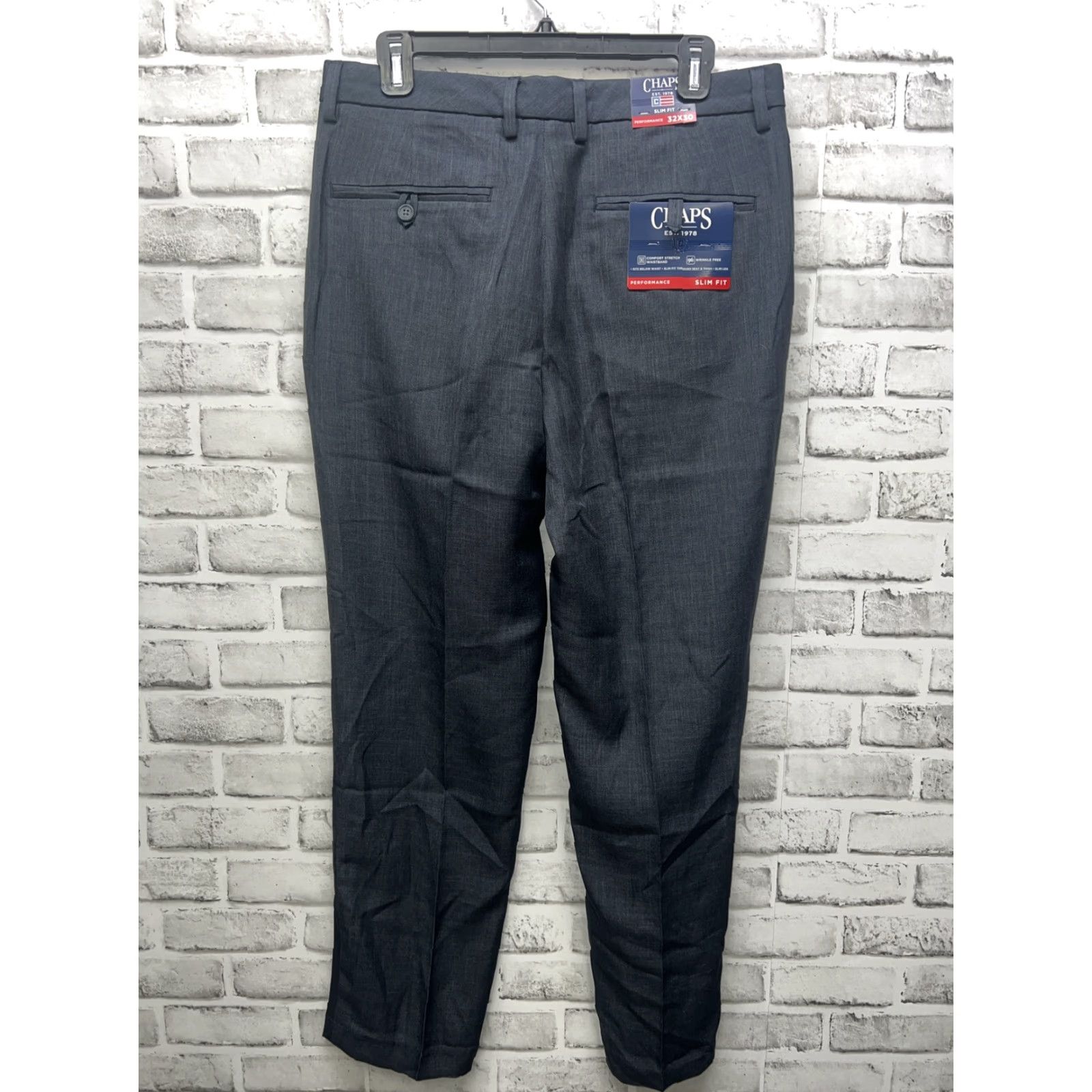 Chaps Chaps Slim Fit Dress Pants Mens 32x30 Blue Size US 30 / EU 46 - 4 Thumbnail