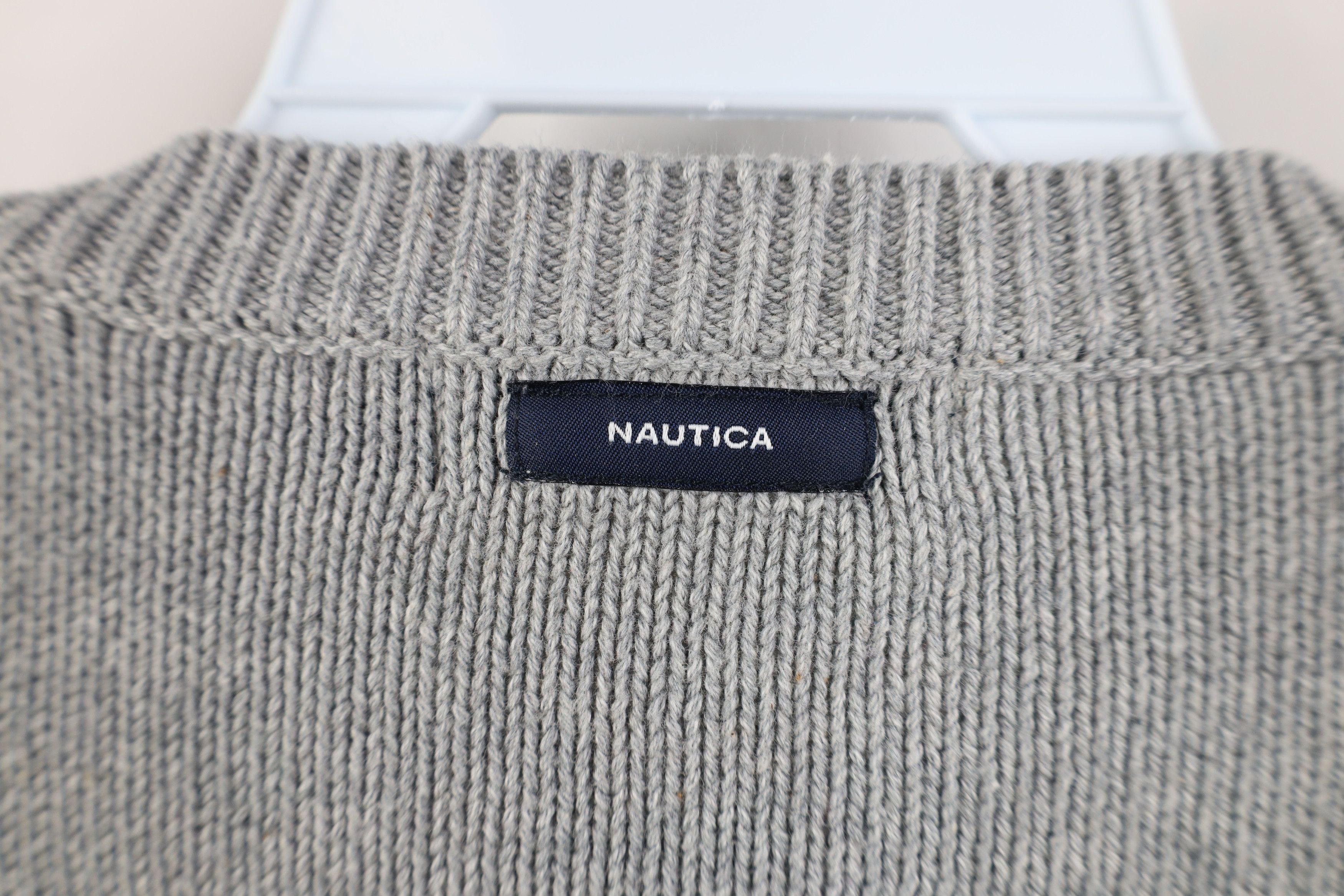 Nautica Vintage Nautica Cotton Ribbed Knit Crewneck Sweater Gray Size US L / EU 52-54 / 3 - 8 Thumbnail