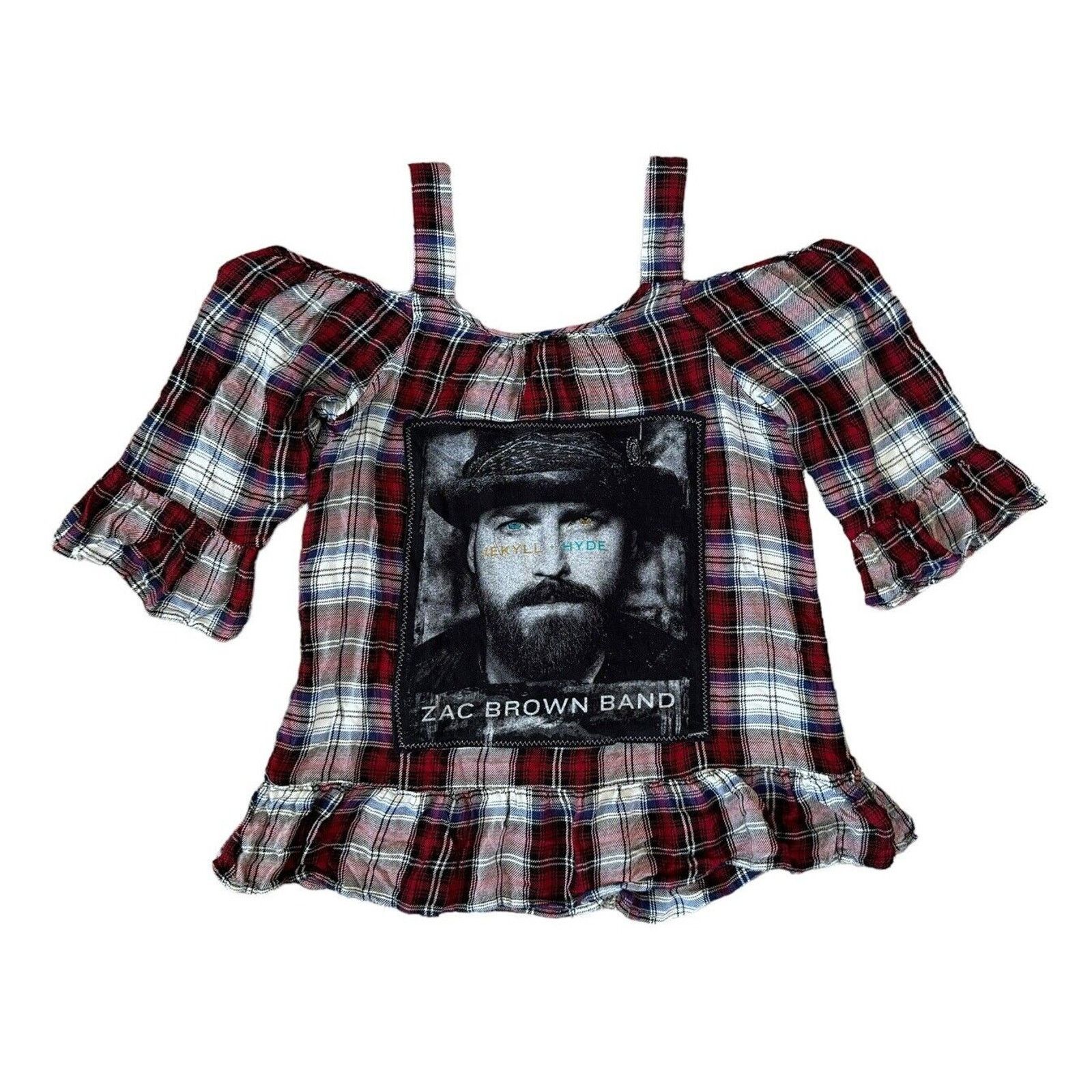 Anthropologie ZAC BROWN Country Western Plaid Upcycled Retro Vintage Shirt Size S / US 4 / IT 40 - 6 Thumbnail
