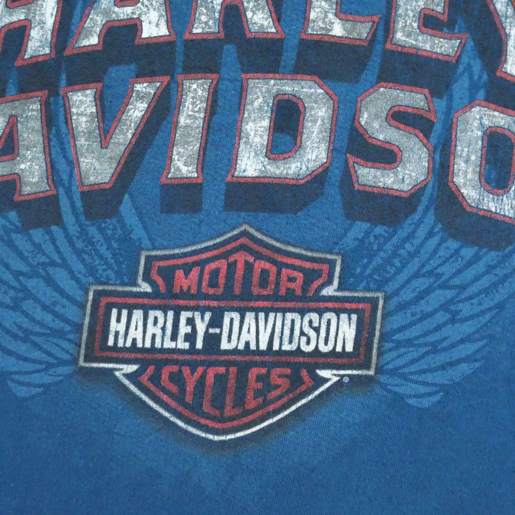 Harley Davidson Harley-Davidson T Shirt Adult Large Blue Burlington NC Motorcycle Eagle Logo Shirt Mens Short Sleeve Crew Neck Cotton Logo Size US L / EU 52-54 / 3 - 4 Thumbnail