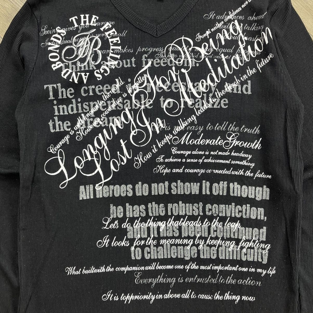 If Six Was Nine 2000s Beaumont Carr Poem Grunge Punk Lgb Style LongSleeve Size US L / EU 52-54 / 3 - 5 Thumbnail
