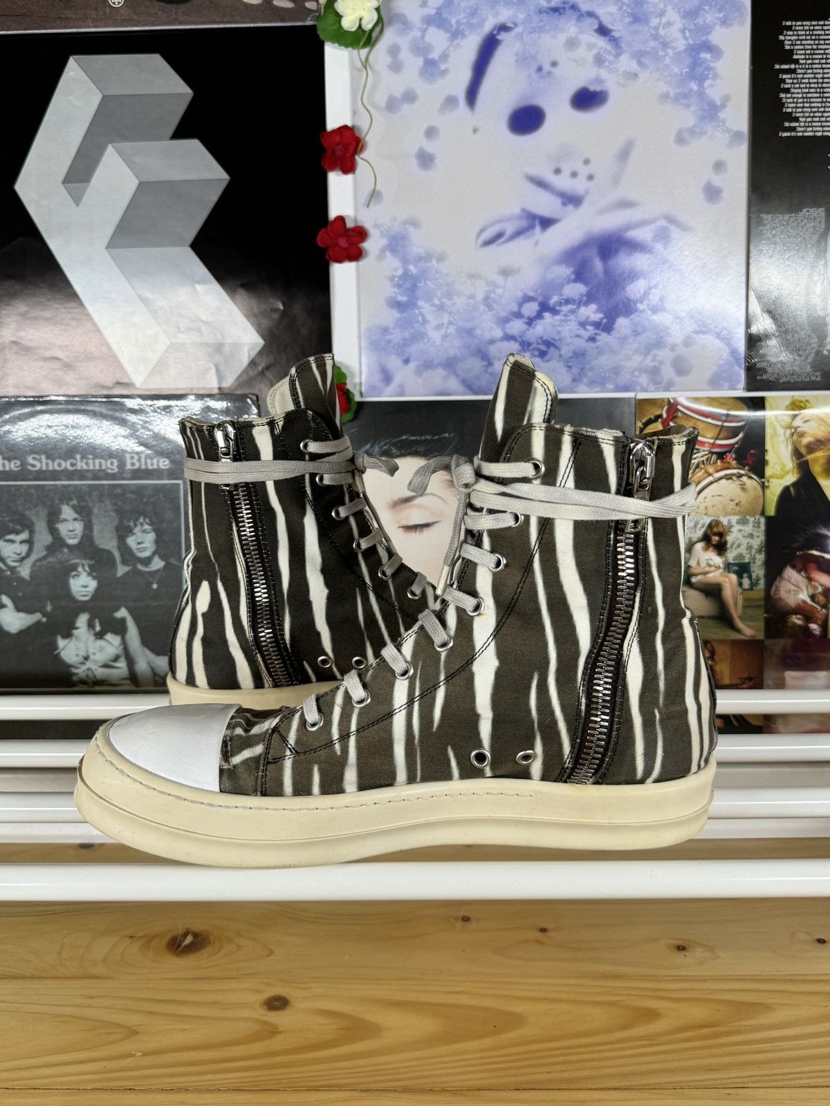 Rick Owens Drkshdw Zebra High Ramones Size US 10 / EU 43 - 6 Thumbnail