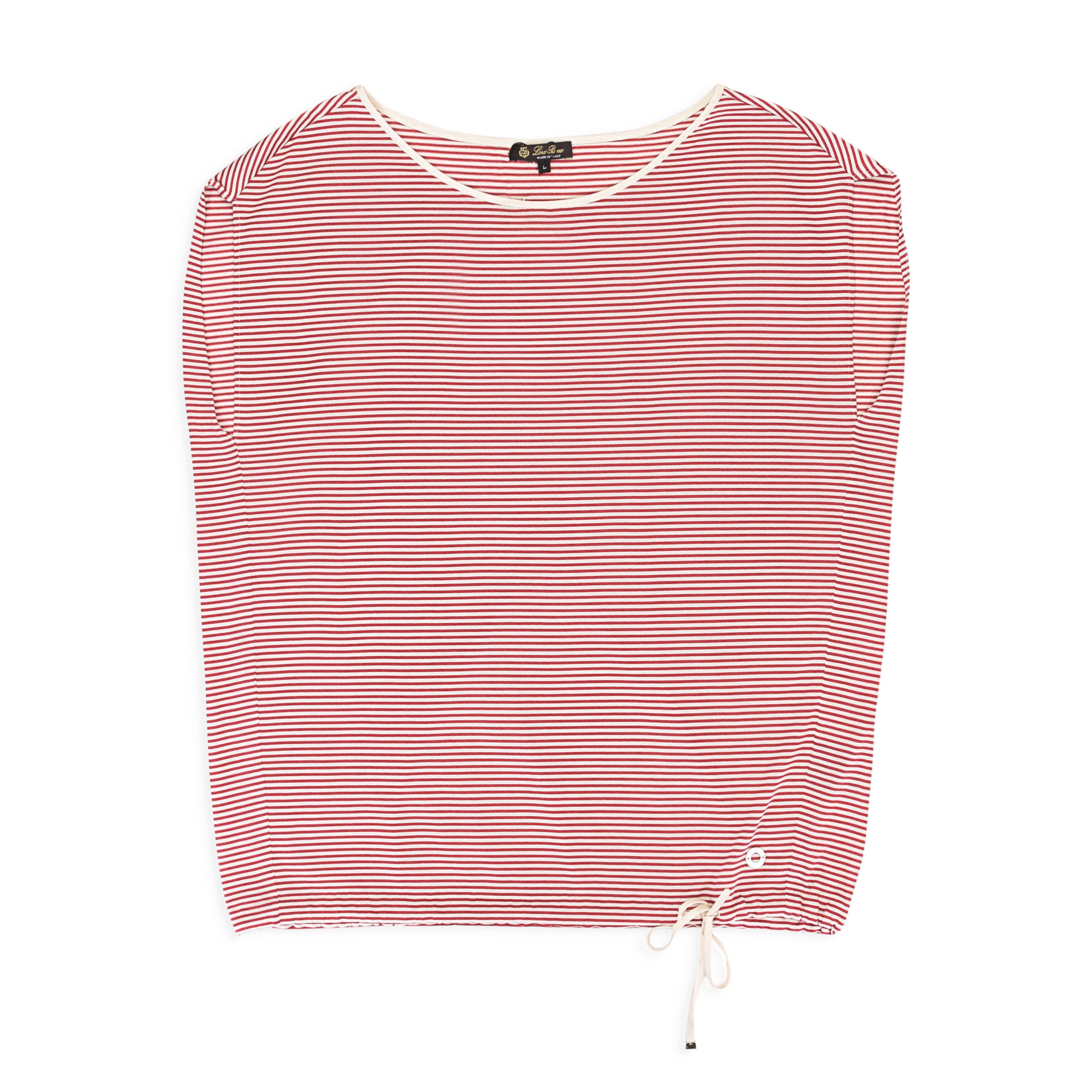 Loro Piana SILK STRIPED WHITE?RED BLOUSE SIZE L Size L / US 10 / IT 46 - 1 Thumbnail