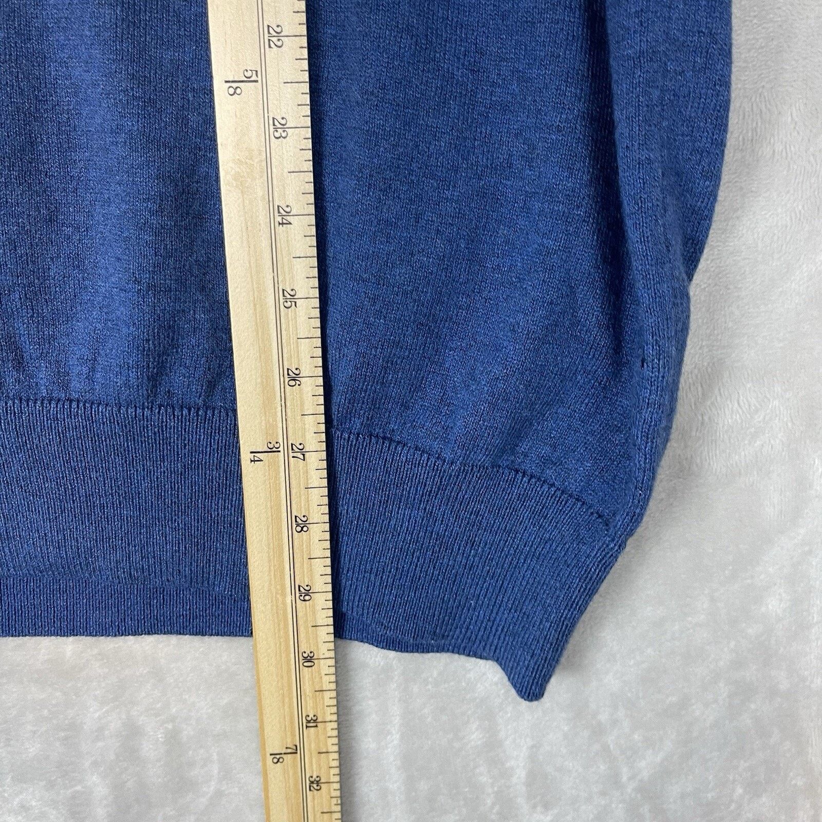 L.L. Bean L.L.Bean Men's XL Navy Cotton Cashmere V Neck Sweater Vest Size US XL / EU 56 / 4 - 6 Thumbnail